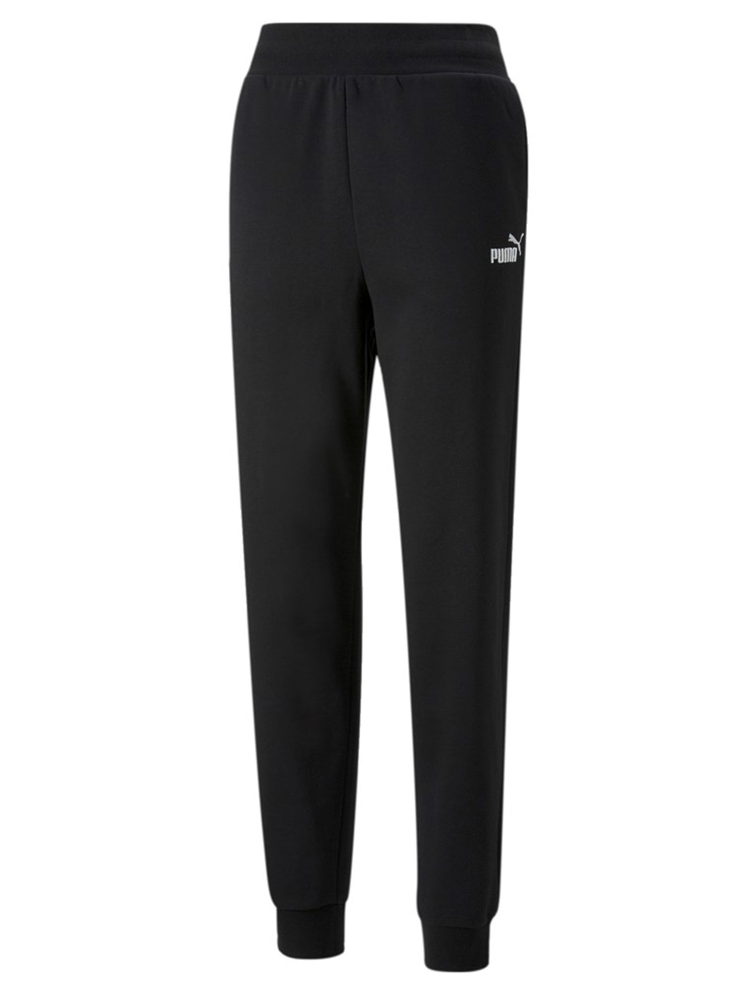 PUMA PANTALONI SPORTIVI DI TUTA ESS+EMBROIDERY HIGH-WAIST NERO