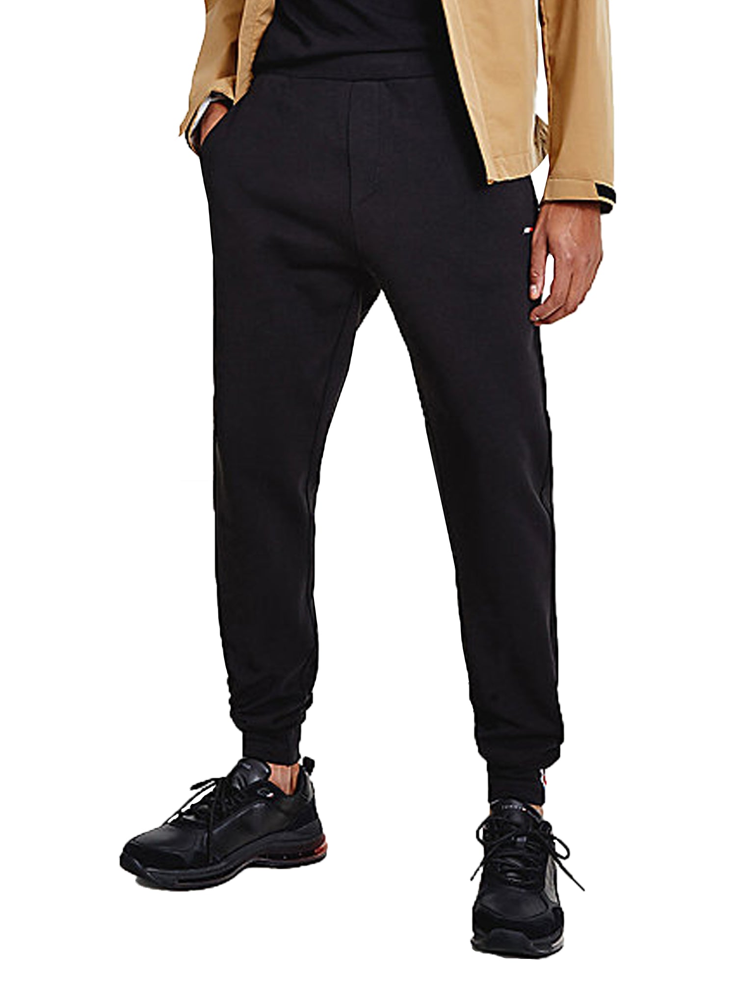 TOMMY HILFIGER PANTALONI JOGGERS ESSENTIAL NERO