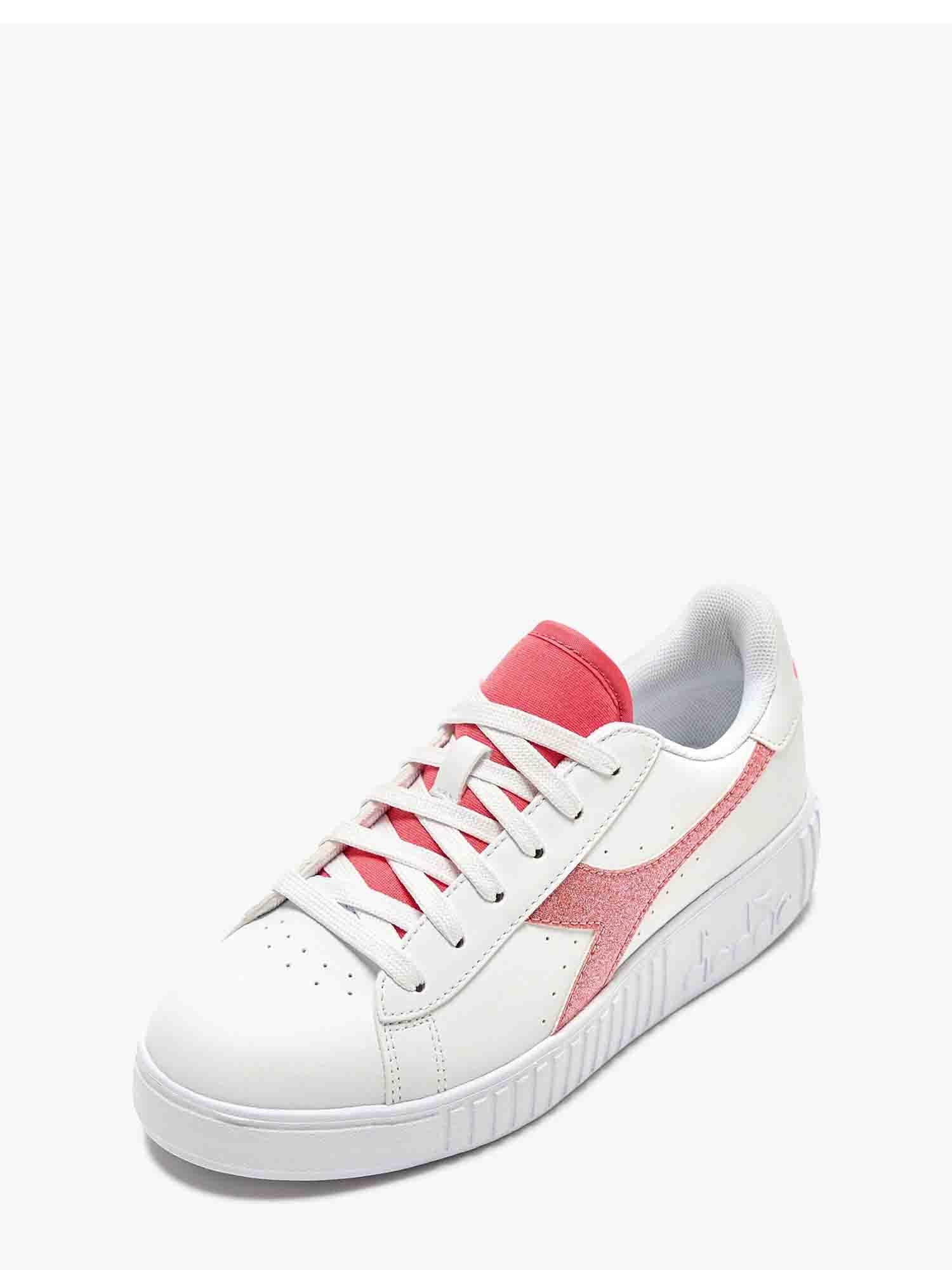 DIADORA GAME STEP P LACQUERED GS SNEAKERS BIANCO-ROSA