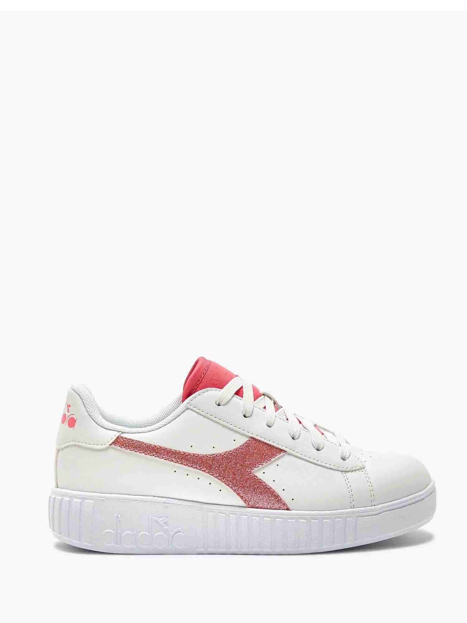 DIADORA GAME STEP P LACQUERED GS SNEAKERS BIANCO-ROSA