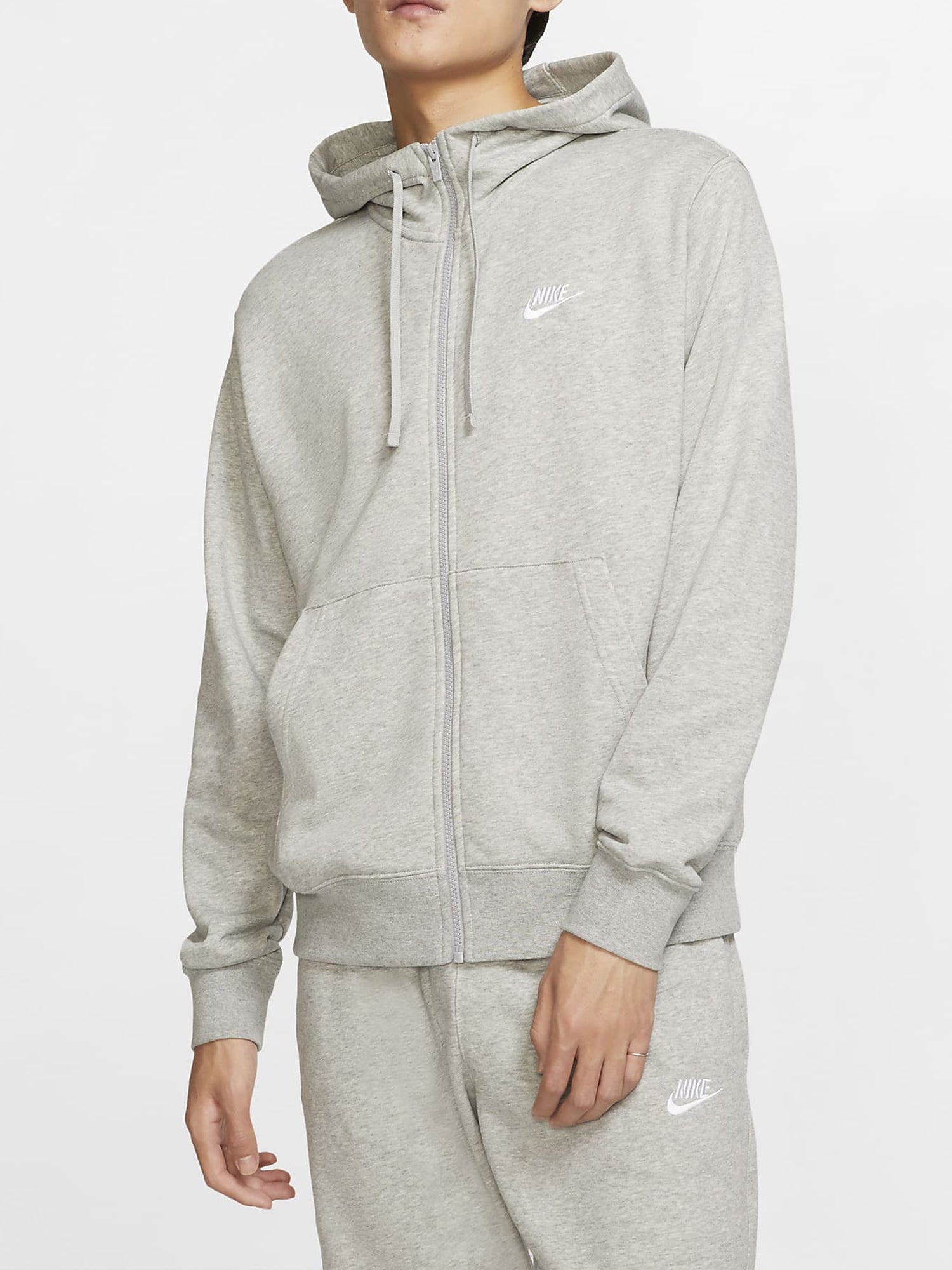 NIKE FELPA SPORTSWEAR CON CAPPUCCIO GRIGIO