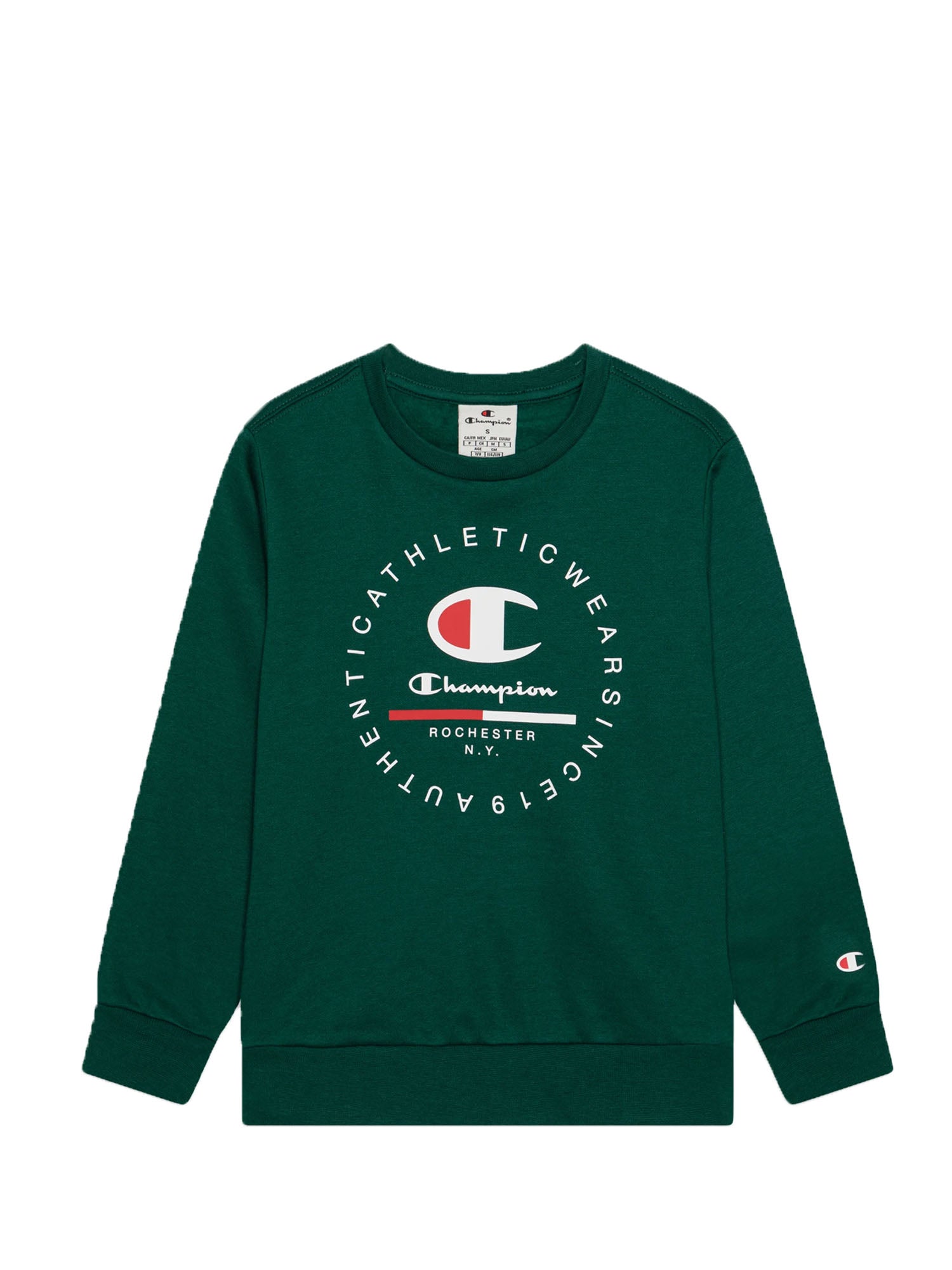 CHAMPION FELPA GIROCOLLO VERDE