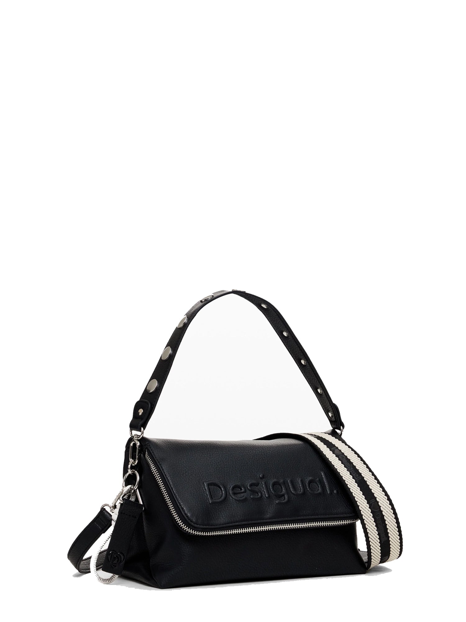 DESIGUAL BORSA A TRACOLLA EFFETTO PELLE NERO