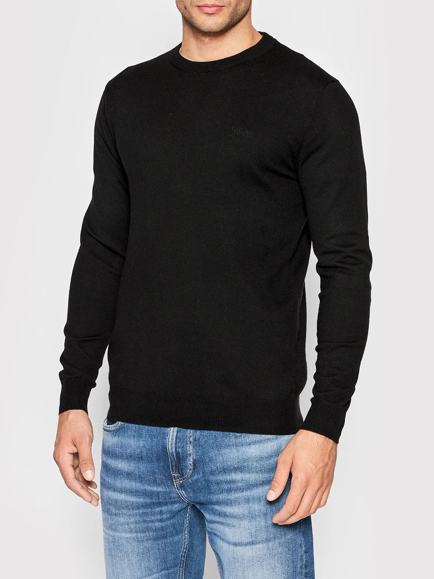 GUESS JEANS PULLOVER GIROCOLLO OMEGA NERO