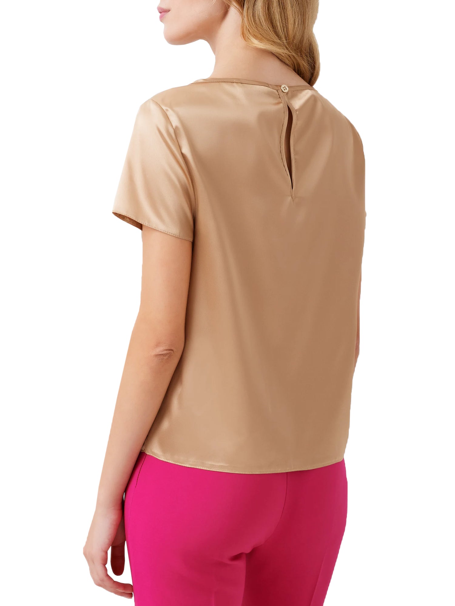 RINASCIMENTO T-SHIRT IN SATIN BEIGE