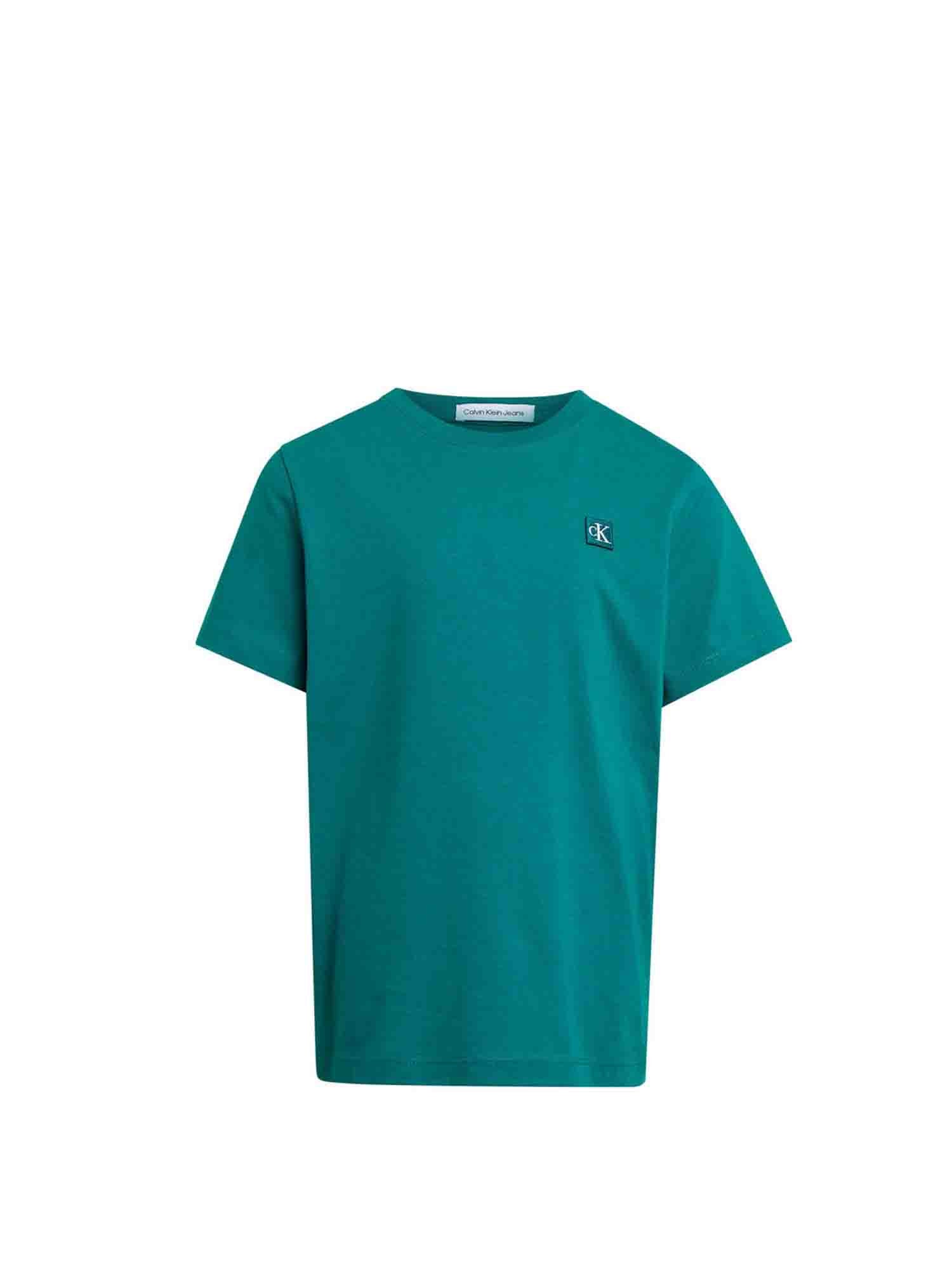 CALVIN KLEIN T-SHIRT CON MONOGRAMMA DA RAGAZZO VERDE