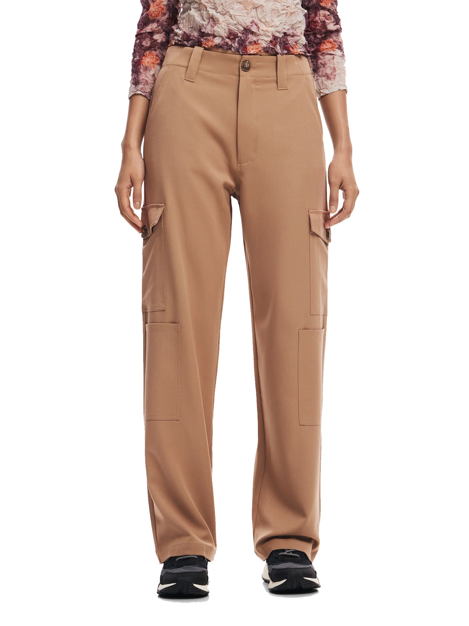 DESIGUAL PANTALONI CARGO CAMMELLO