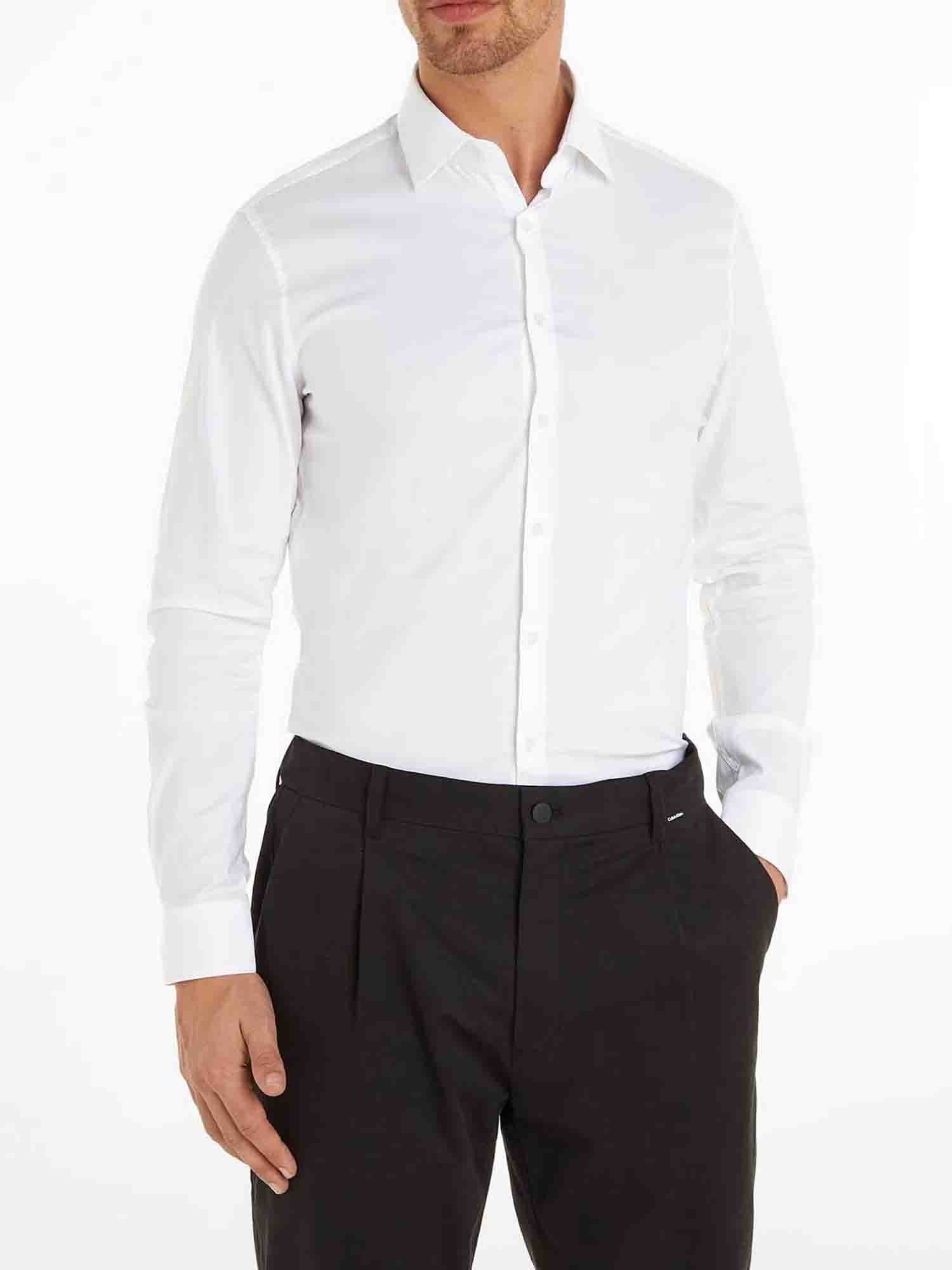 CALVIN KLEIN CAMICIA PERFORMANCE SLIM FIT BIANCO