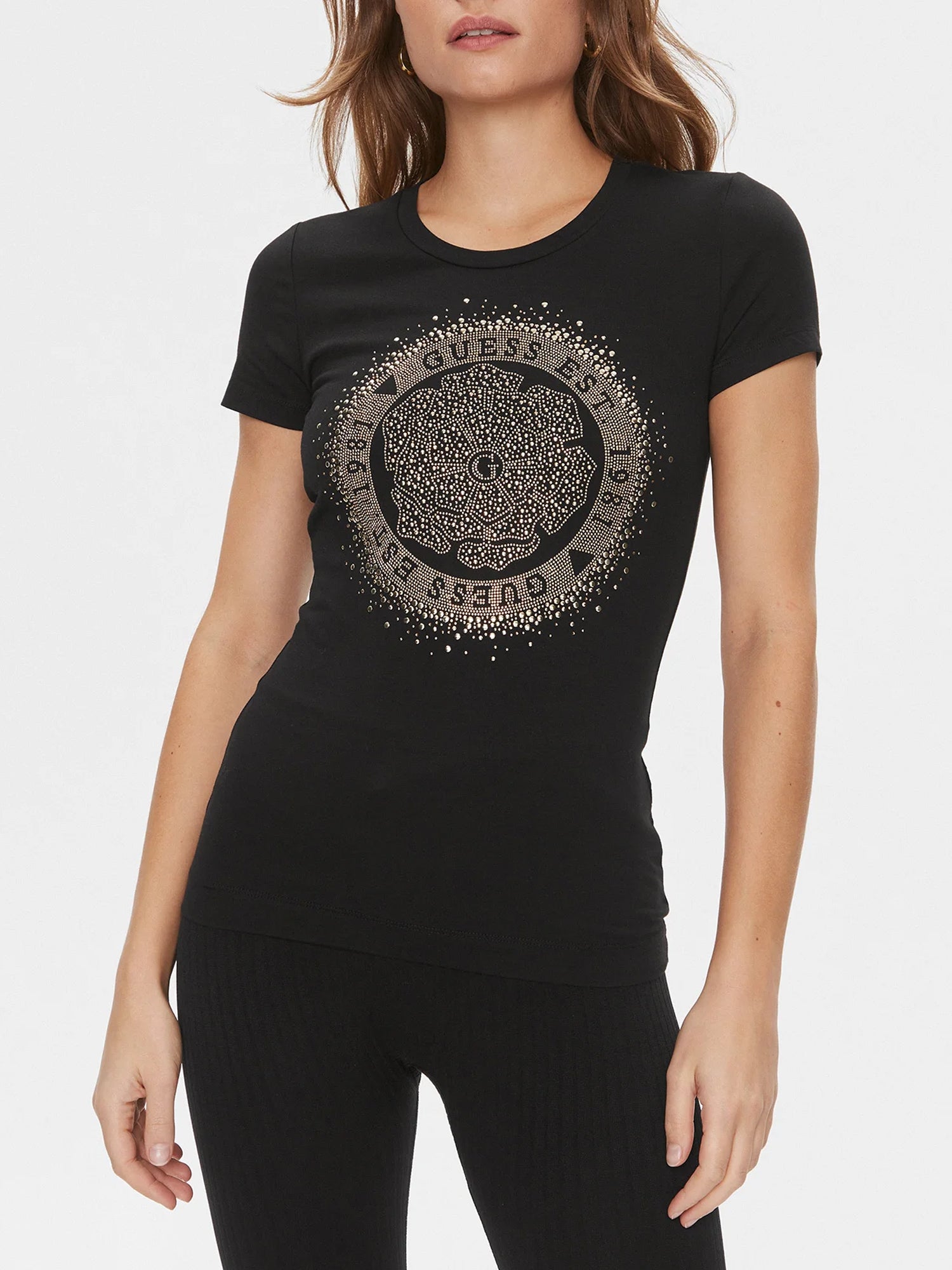 GUESS JEANS T-SHIRT ROUND CAMELIA NERO