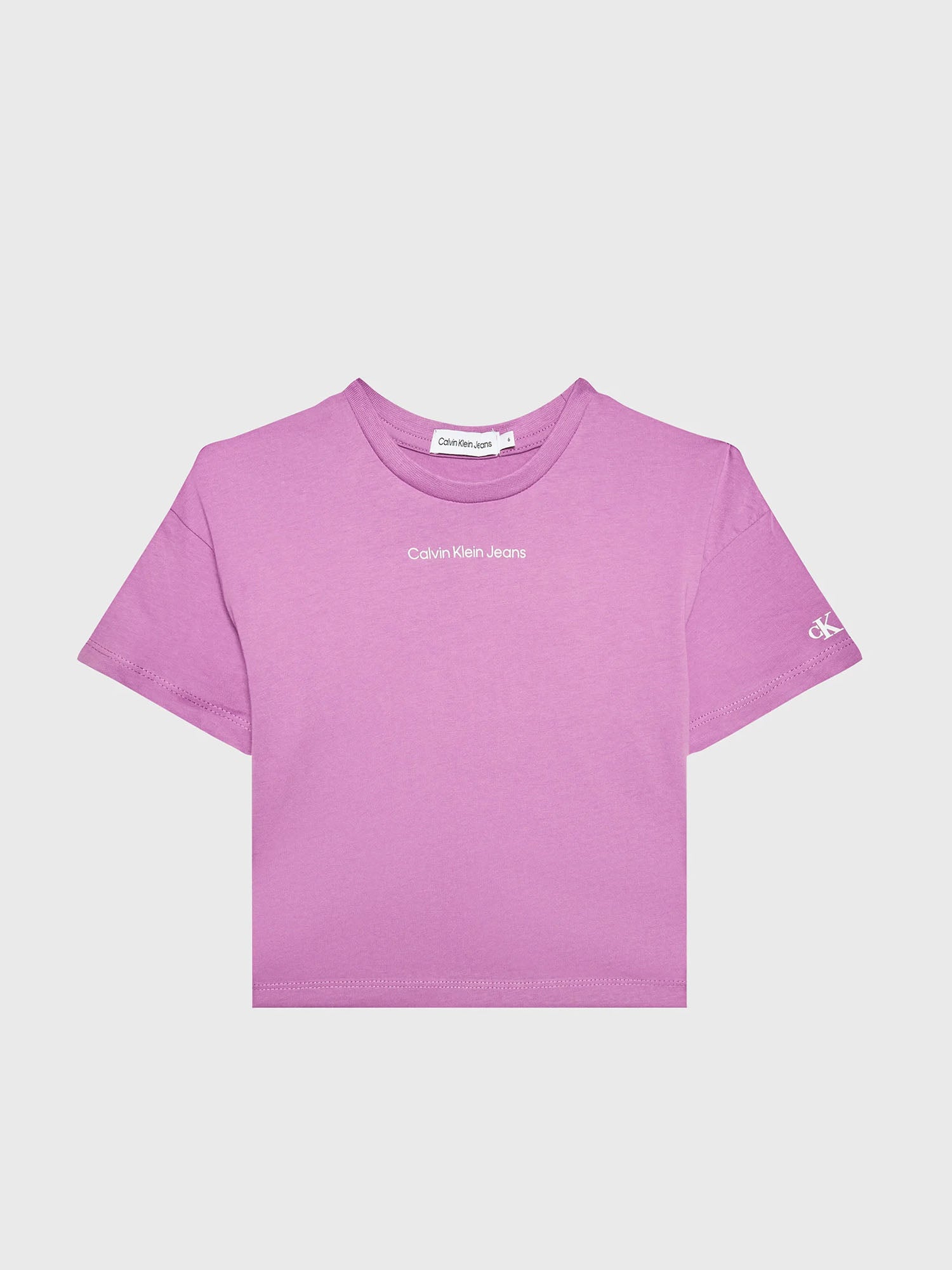 CALVIN KLEIN KIDS T-SHIRT DAL TAGLIO SQUADRATO VIOLA