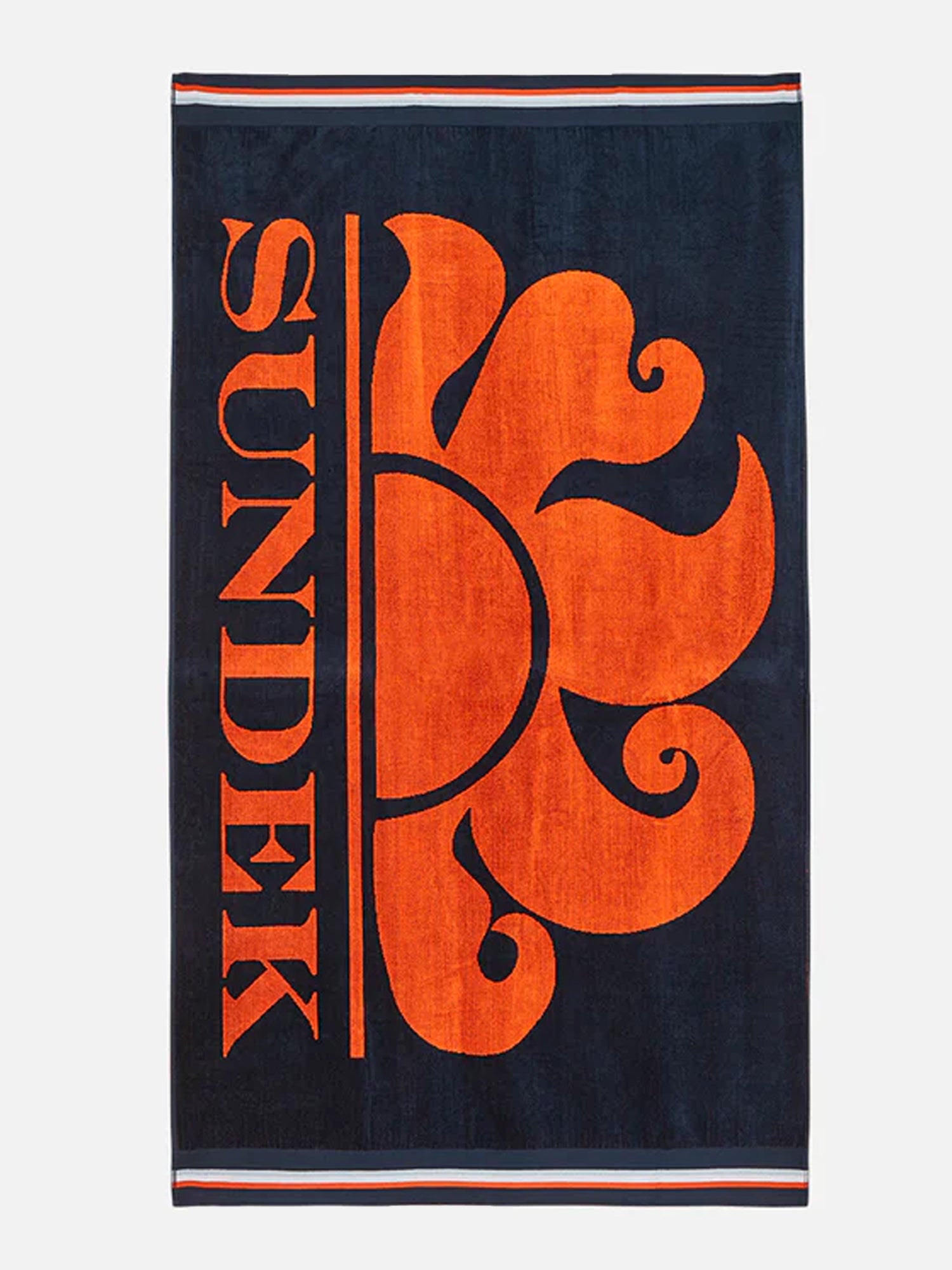 SUNDEK TELO MARE JACQUARD CON LOGO BLU - ARANCIO