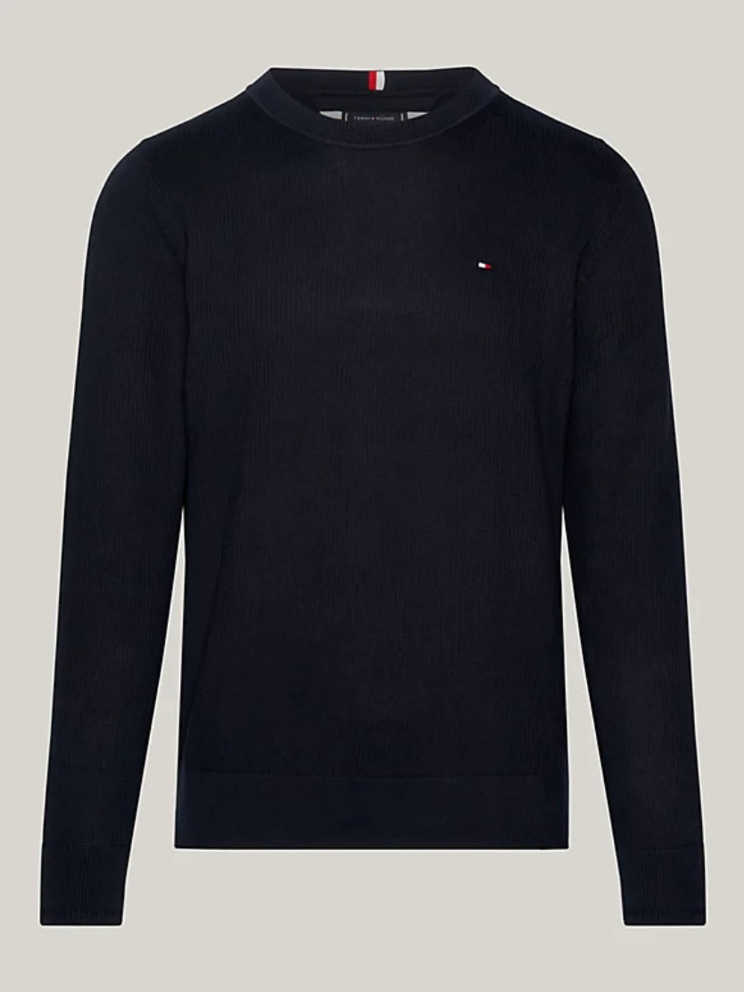 TOMMY HILFIGER PULLOVER GIROCOLLO CHAIN RIDGE STRUCTUR BLU