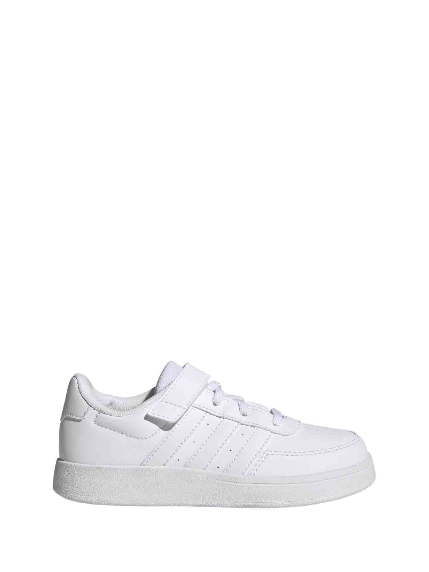 ADIDAS BREAKNET LIFESTYLE COURT ELASTIC LACE SNEAKERS BAMBINO BIANCO