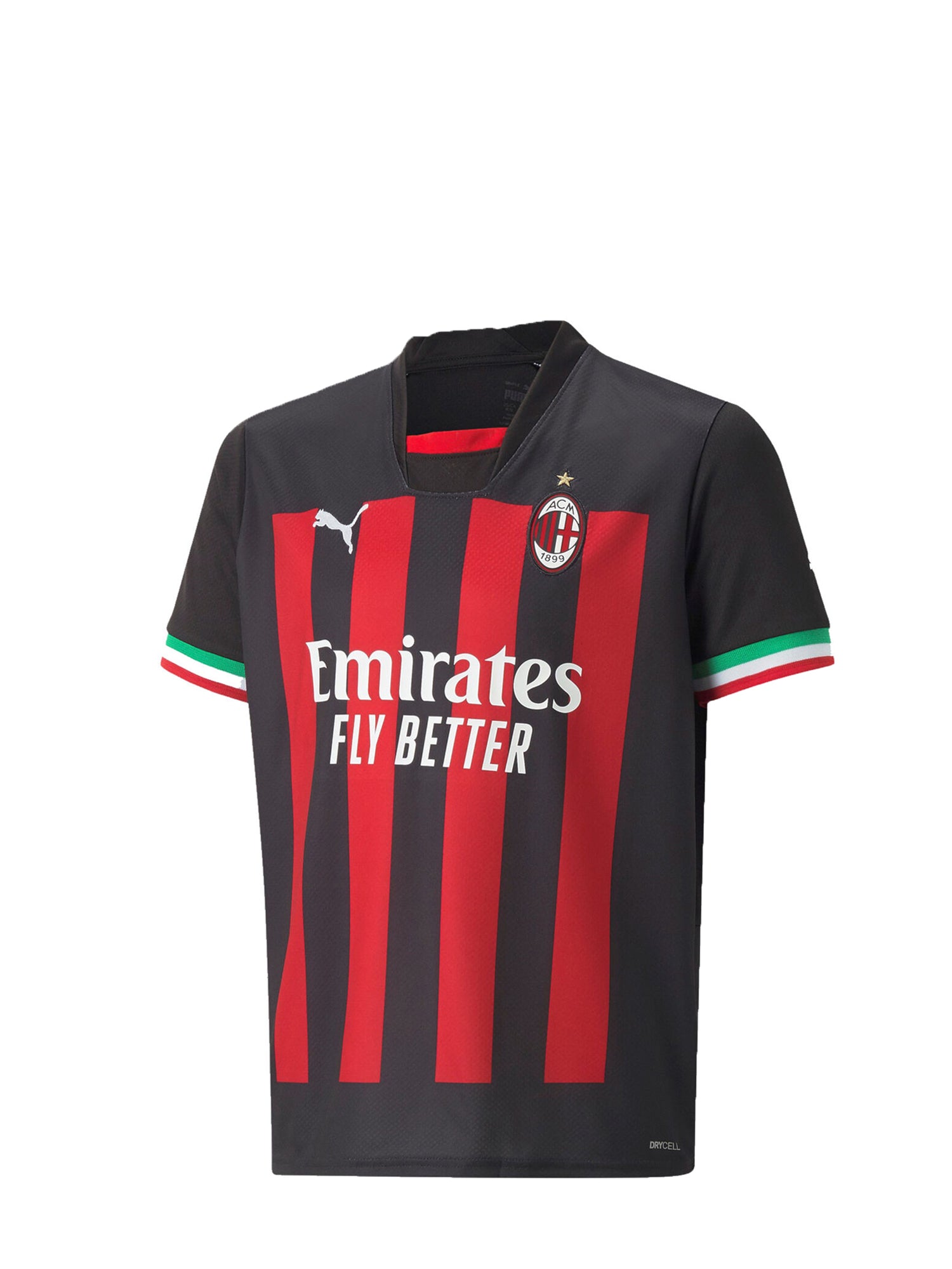 PUMA T-SHIRT JUNIOR AC MILAN HOME 22/23 NERO - ROSSO