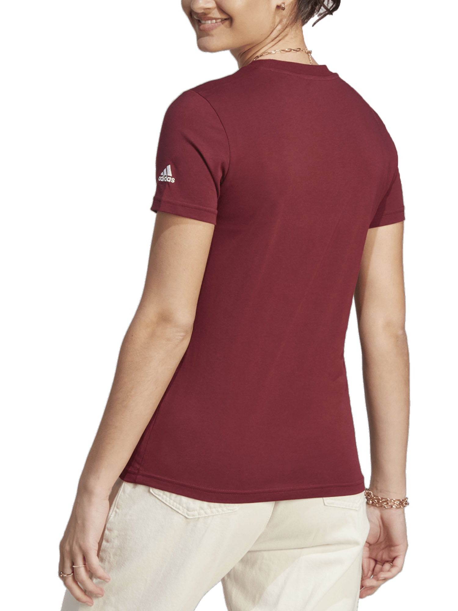 ADIDAS T-SHIRT ESSENTIALS SLIM LOGO BORDEAUX