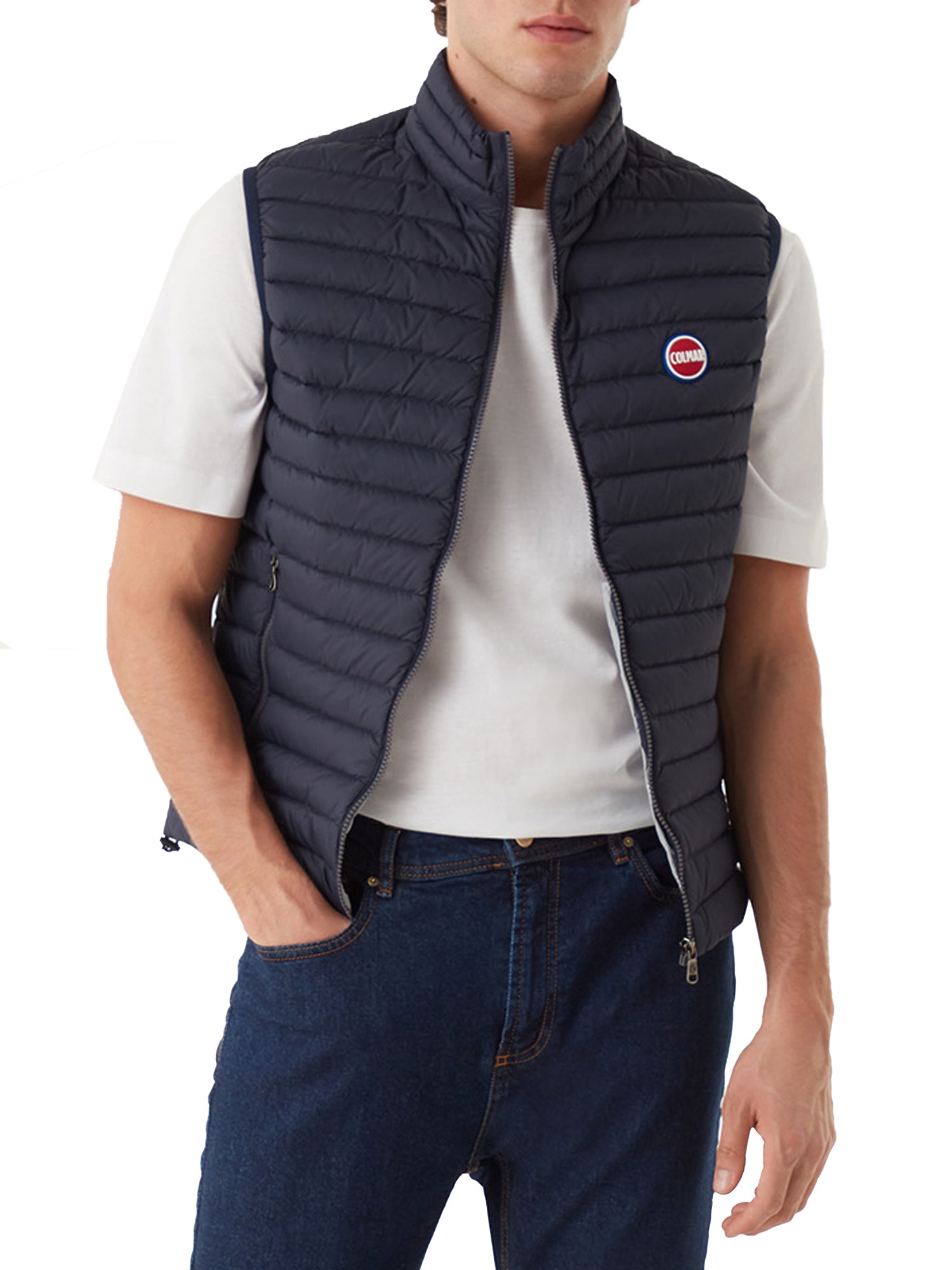 COLMAR ORIGINALS GILET SPORTIVO IN PIUMA BLU