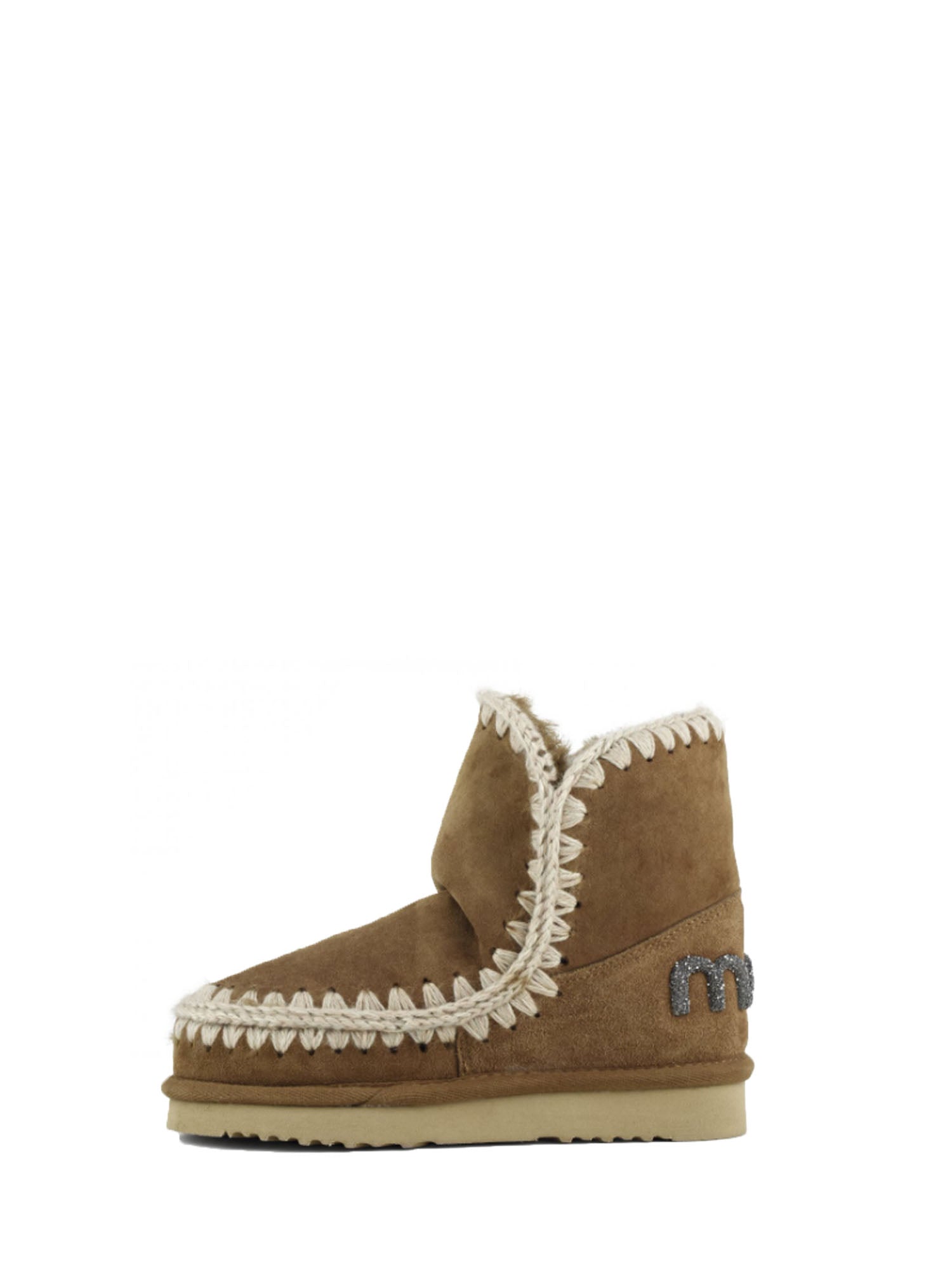 MOU STIVALETTO ESKIMO 18 GLITTER LOGO COGNAC