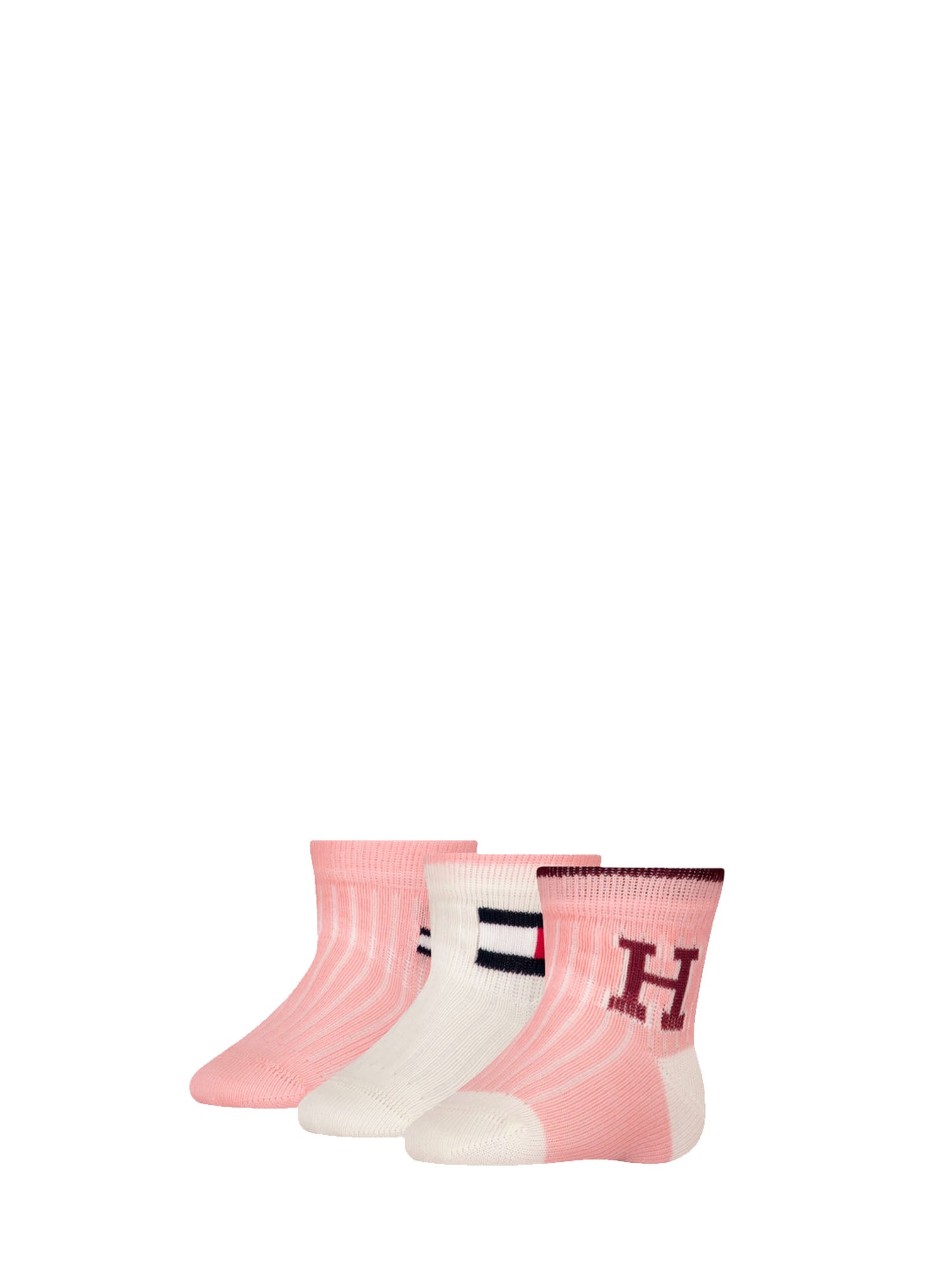 TOMMY HILFIGER CALZINI BABY 3P ICONIC GIFTBOX ROSA