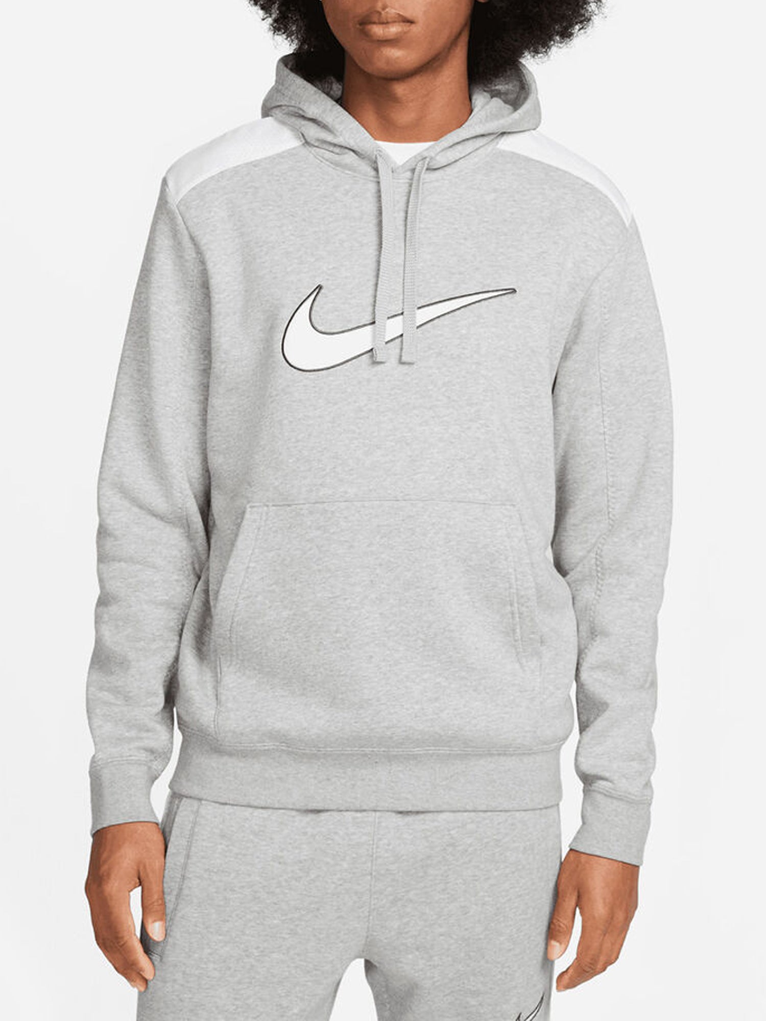 NIKE SPORTSWEAR FELPA CON CAPPUCCIO UOMO GRIGIO