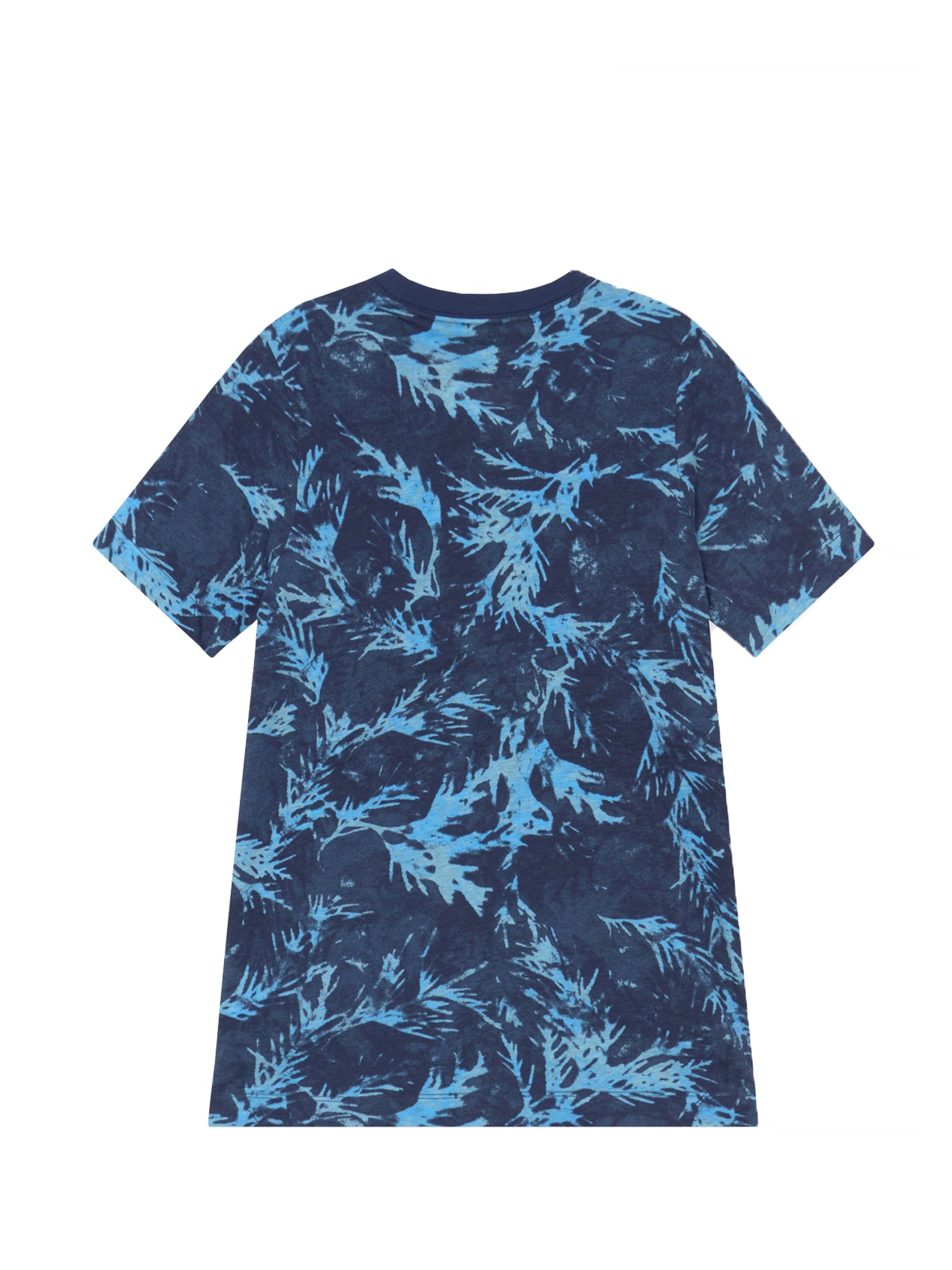 NIKE T-SHIRT CAMO LEAF KIDS BLU