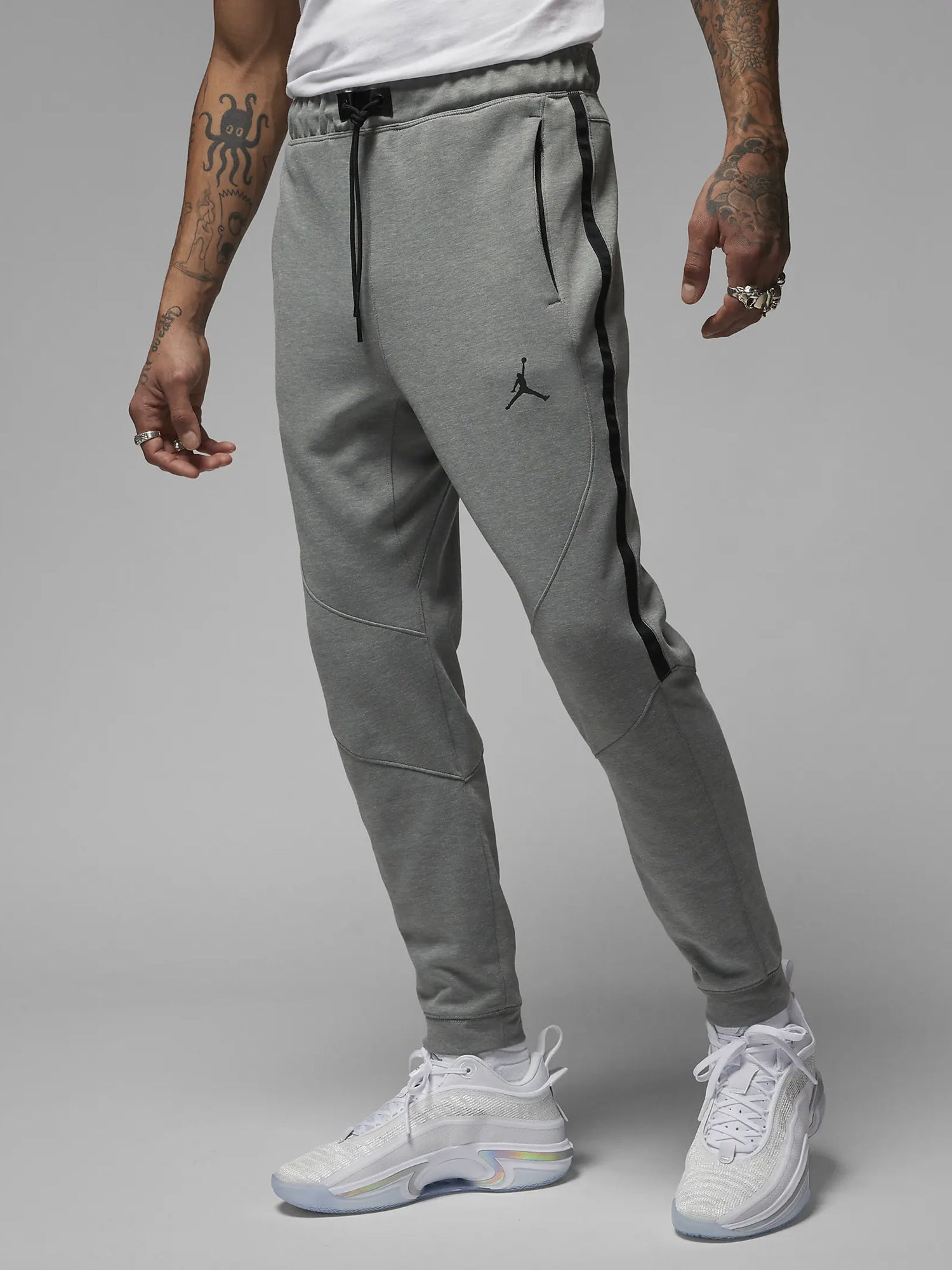 JORDAN PANTALONI SPORTIVI DRI-FIT AIR FLEECE GRIGIO