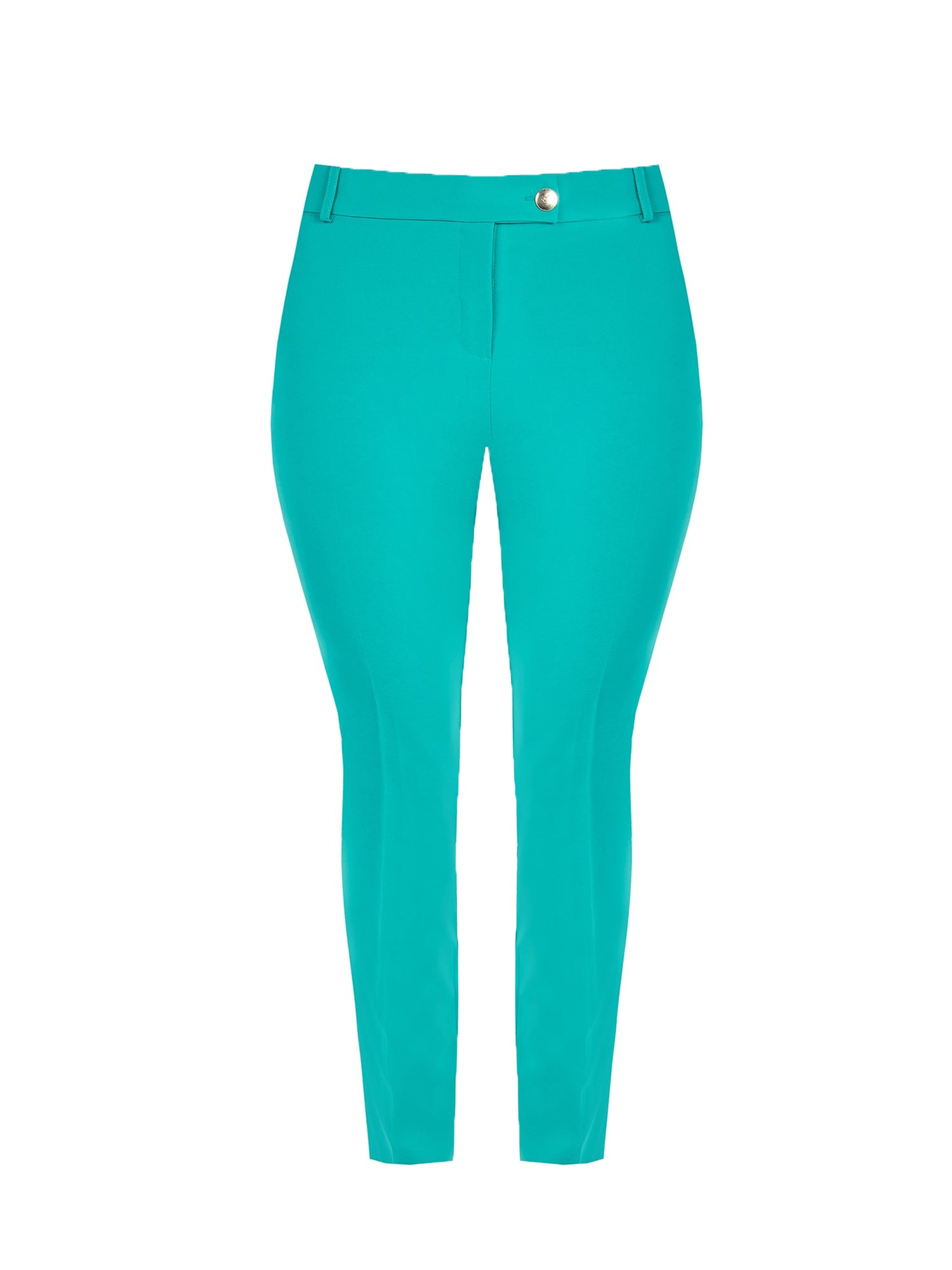 RINASCIMENTO CURVY PANTALONI SKINNY CROPPED VERDE PAVONE