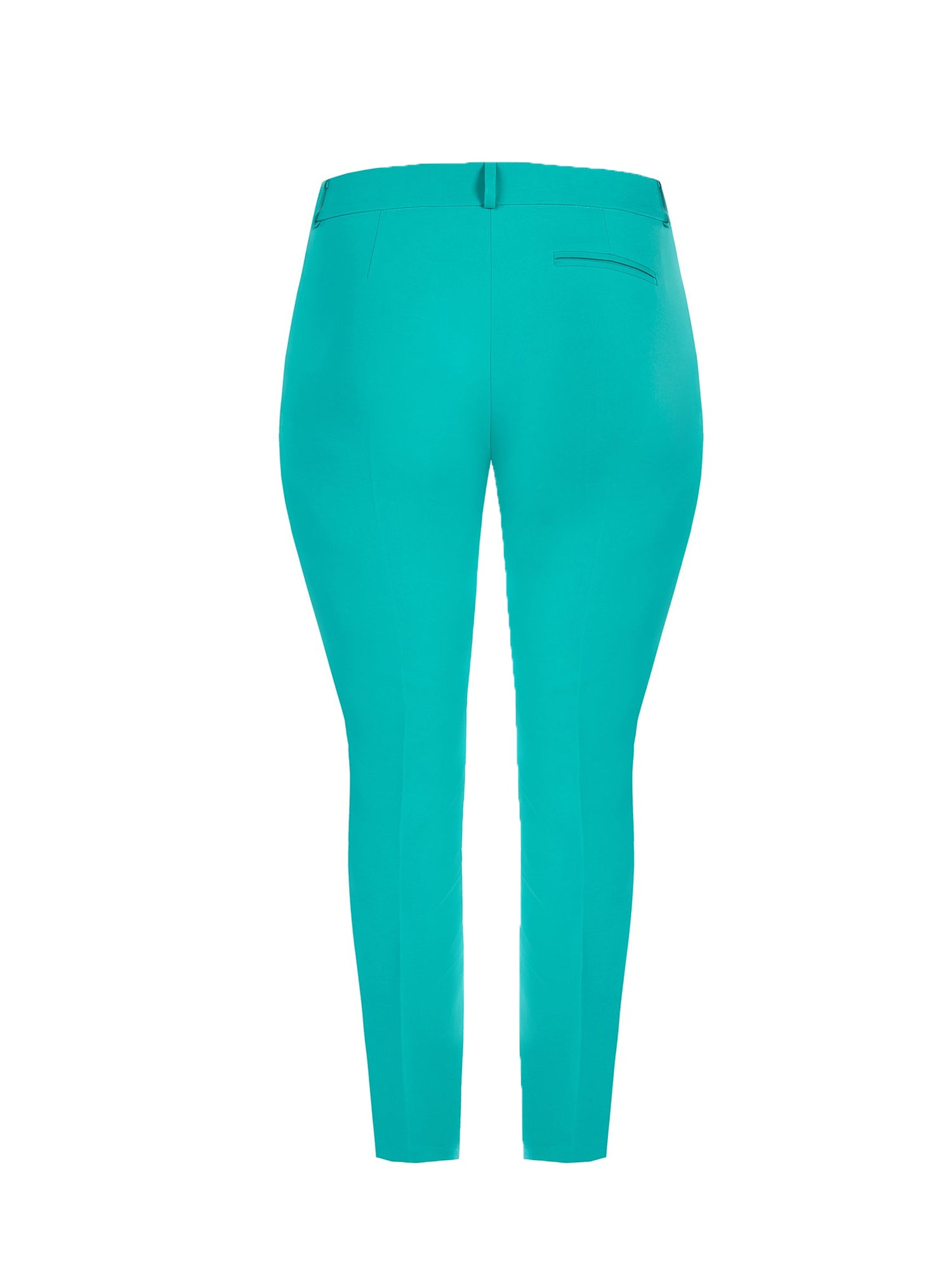 RINASCIMENTO CURVY PANTALONI SKINNY CROPPED VERDE PAVONE