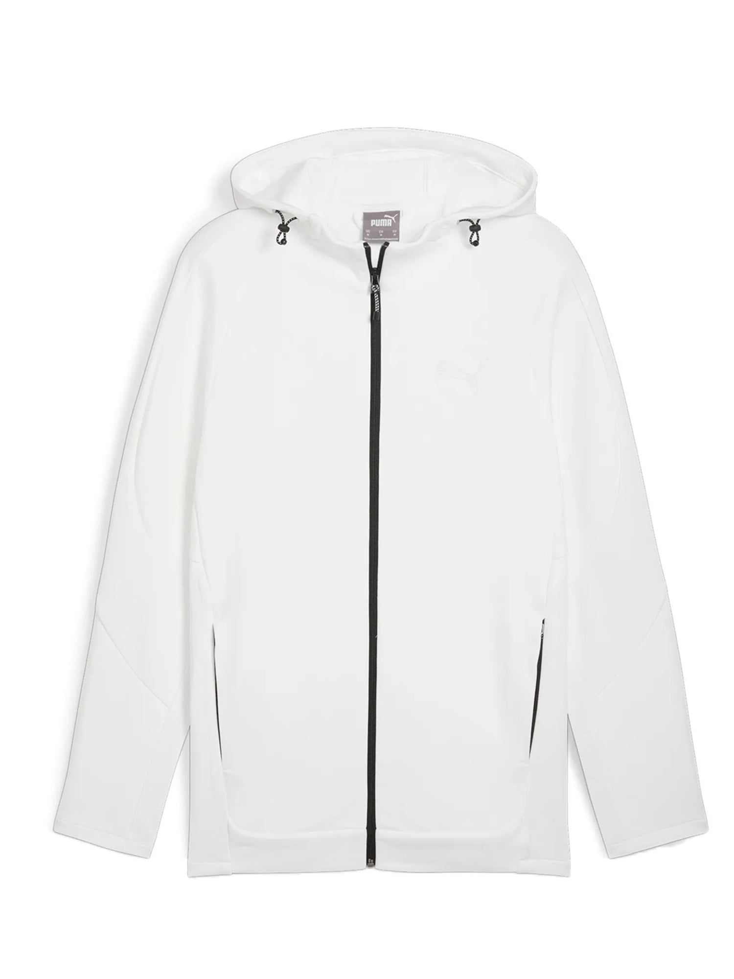 PUMA FELPA CON ZIP INTEGRALE E CAPPUCCIO EVOSTRIPE BIANCO