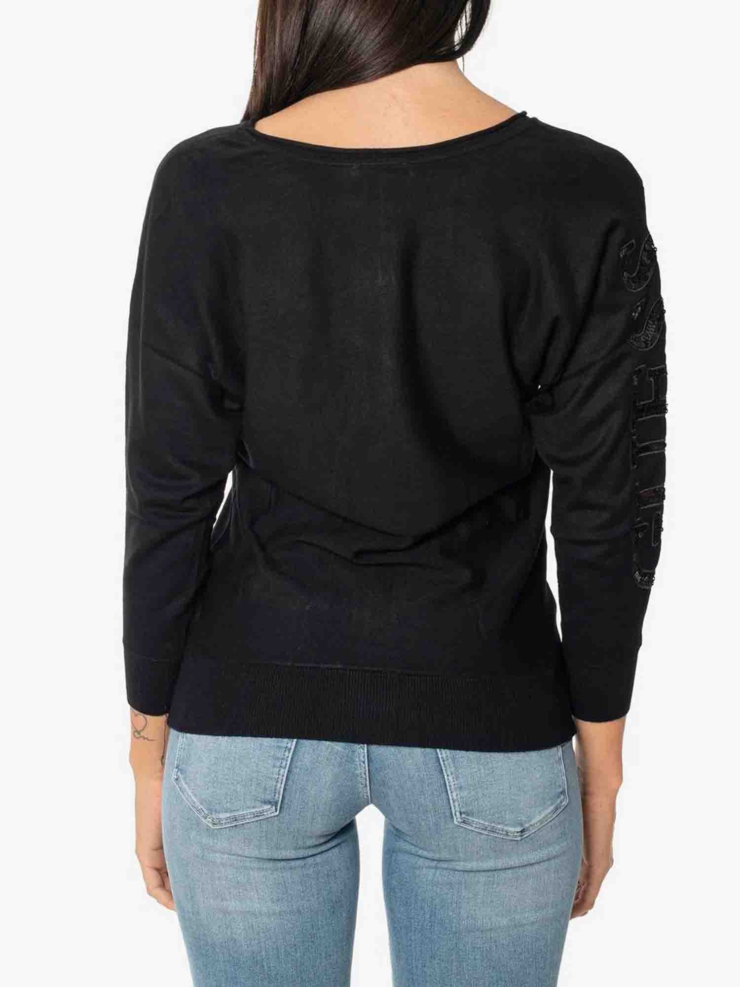 GUESS JEANS MAEVE MAGLIA BAT SLEEVE NERO