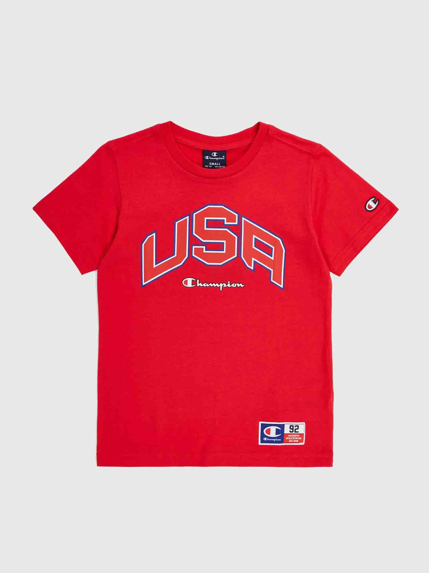 CHAMPION T-SHIRT USA ROSSO