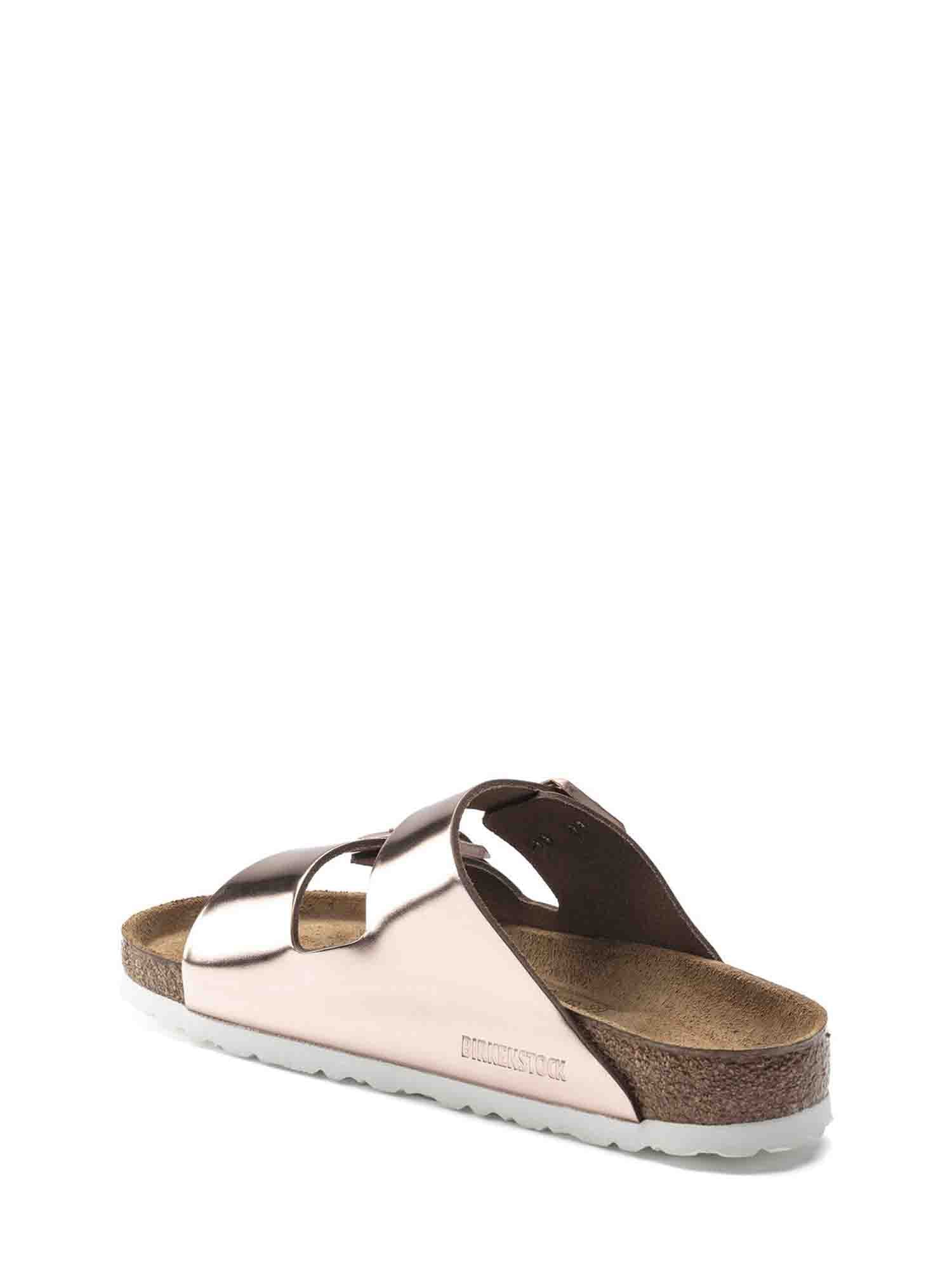 BIRKENSTOCK ARIZONA PLANTARE MORBIDO SANDALO METALLIC COPPER