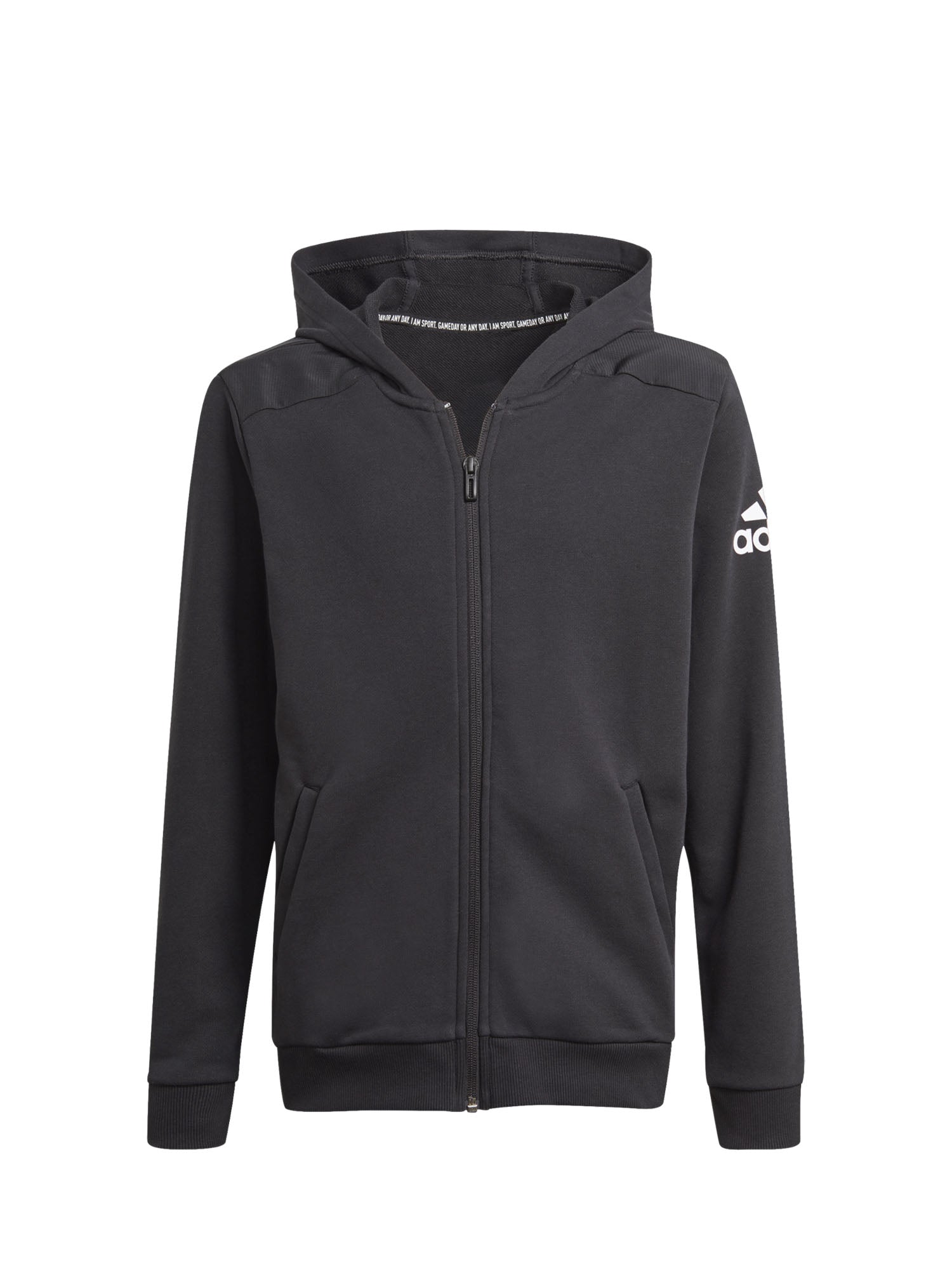 ADIDAS FELPA CON CAPPUCCIO FULL-ZIP NERO