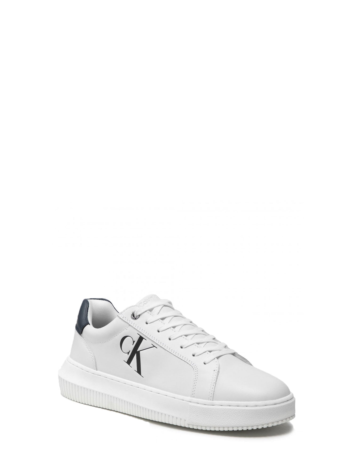 CALVIN KLEIN SNEAKERS CHUNKY CUPSOLE LACEUP LOW BIANCO - BLU