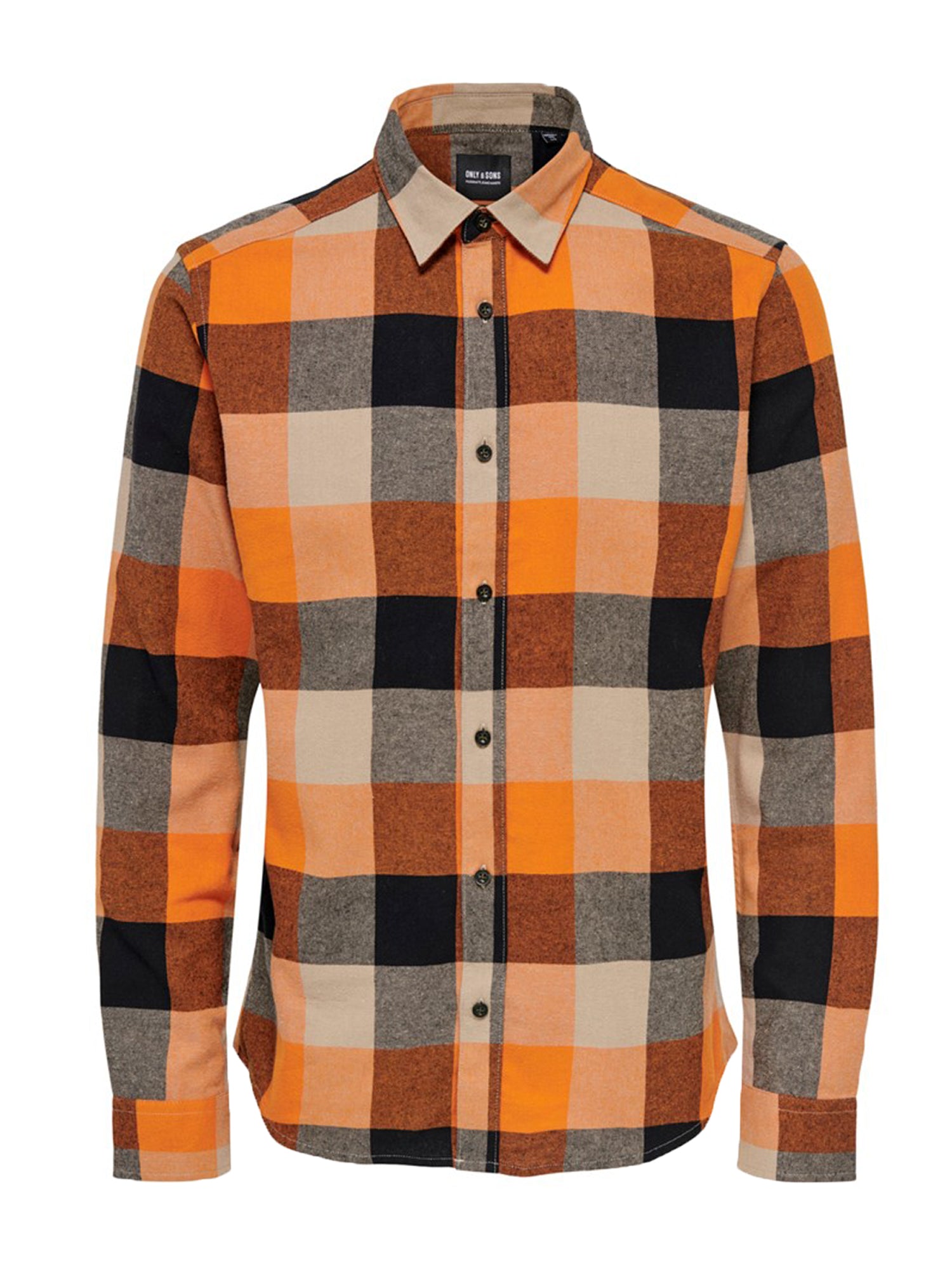 ONLY&SONS CAMICIA GUDMUND A QUADRI ARANCIO