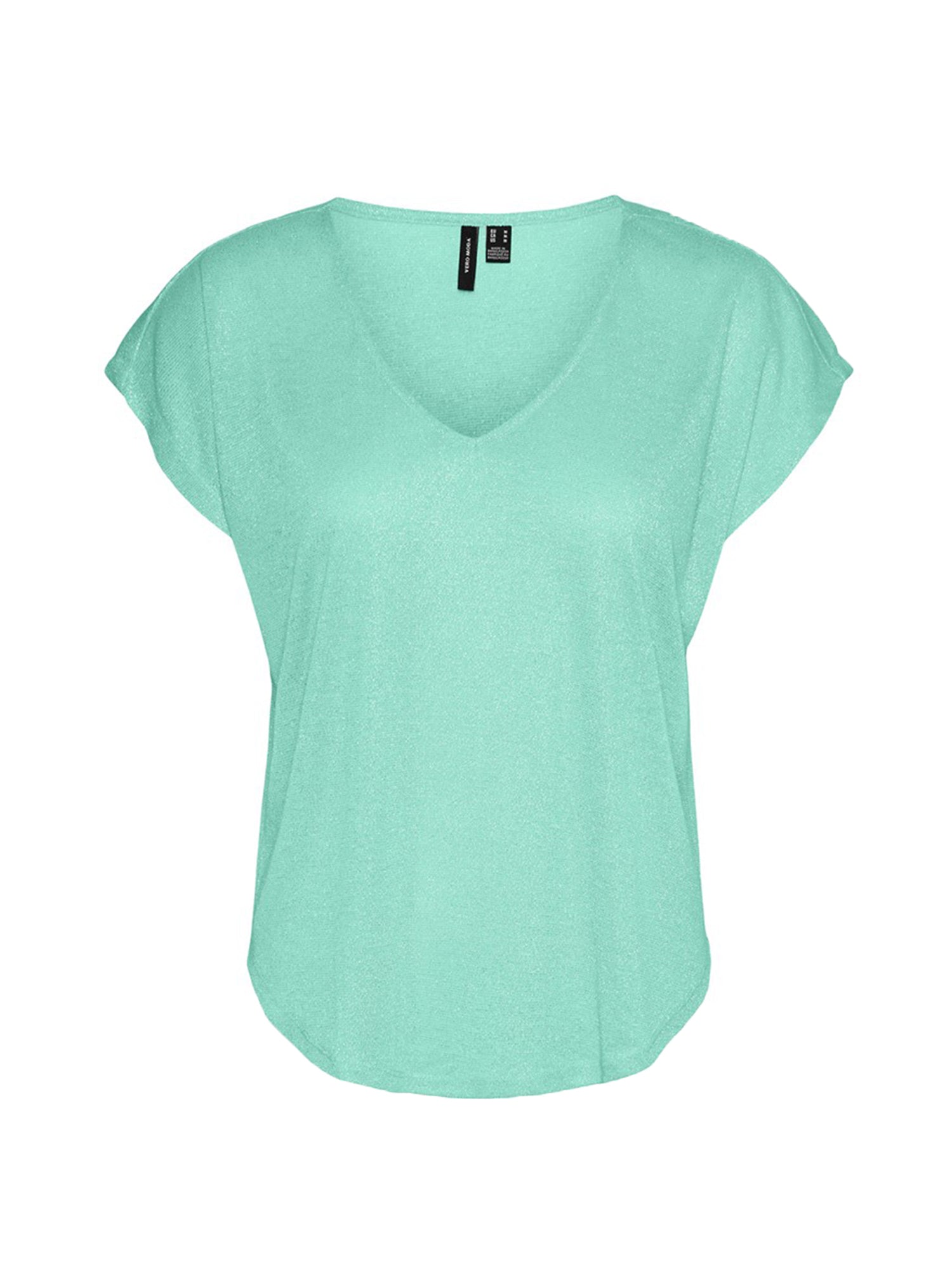 VERO MODA T-SHIRT SCOLLO A V VERDE ACQUA