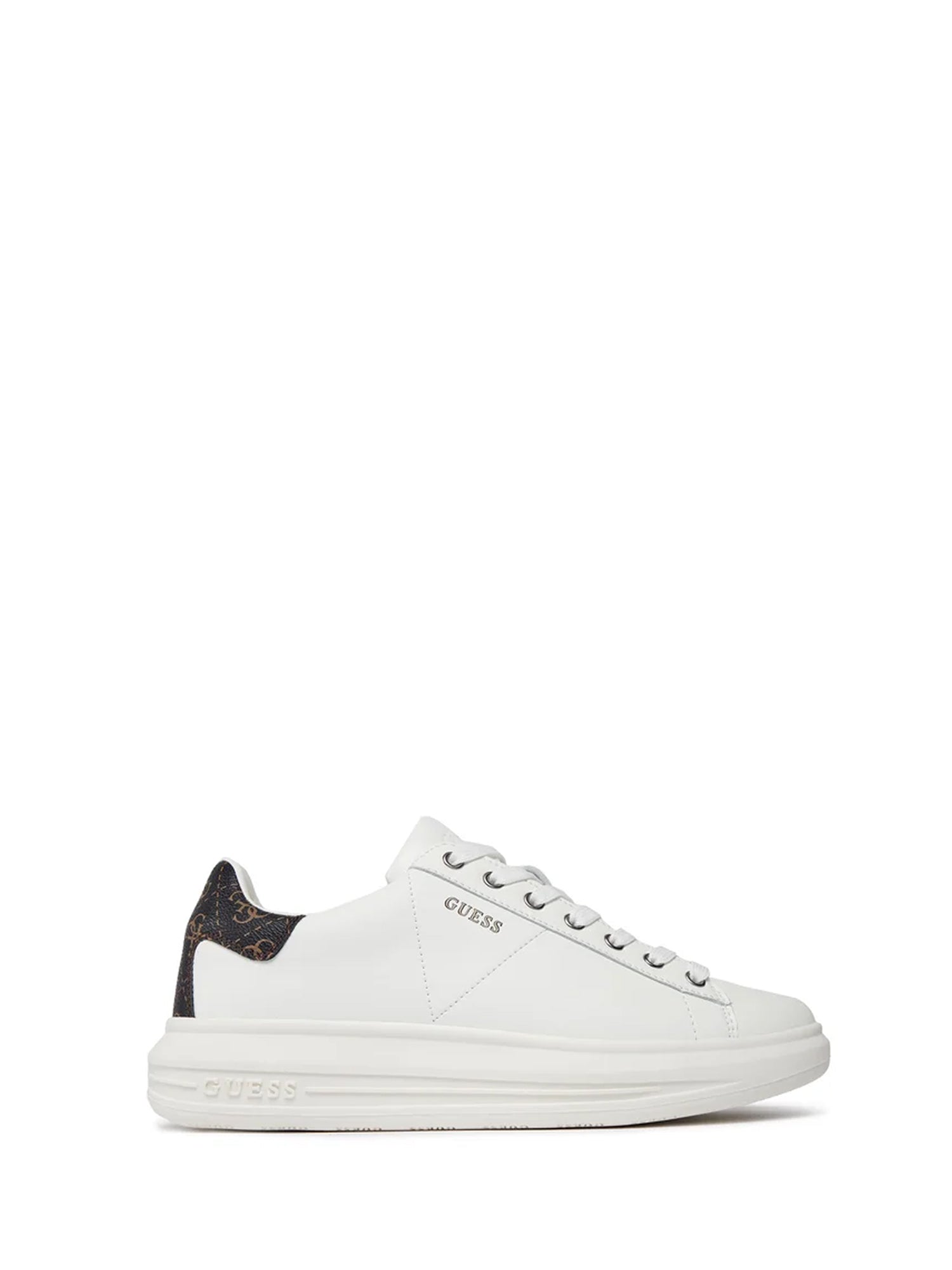 GUESS JEANS SHOES SNEAKERS VIBO CARRYOVER BIANCO - MARRONE