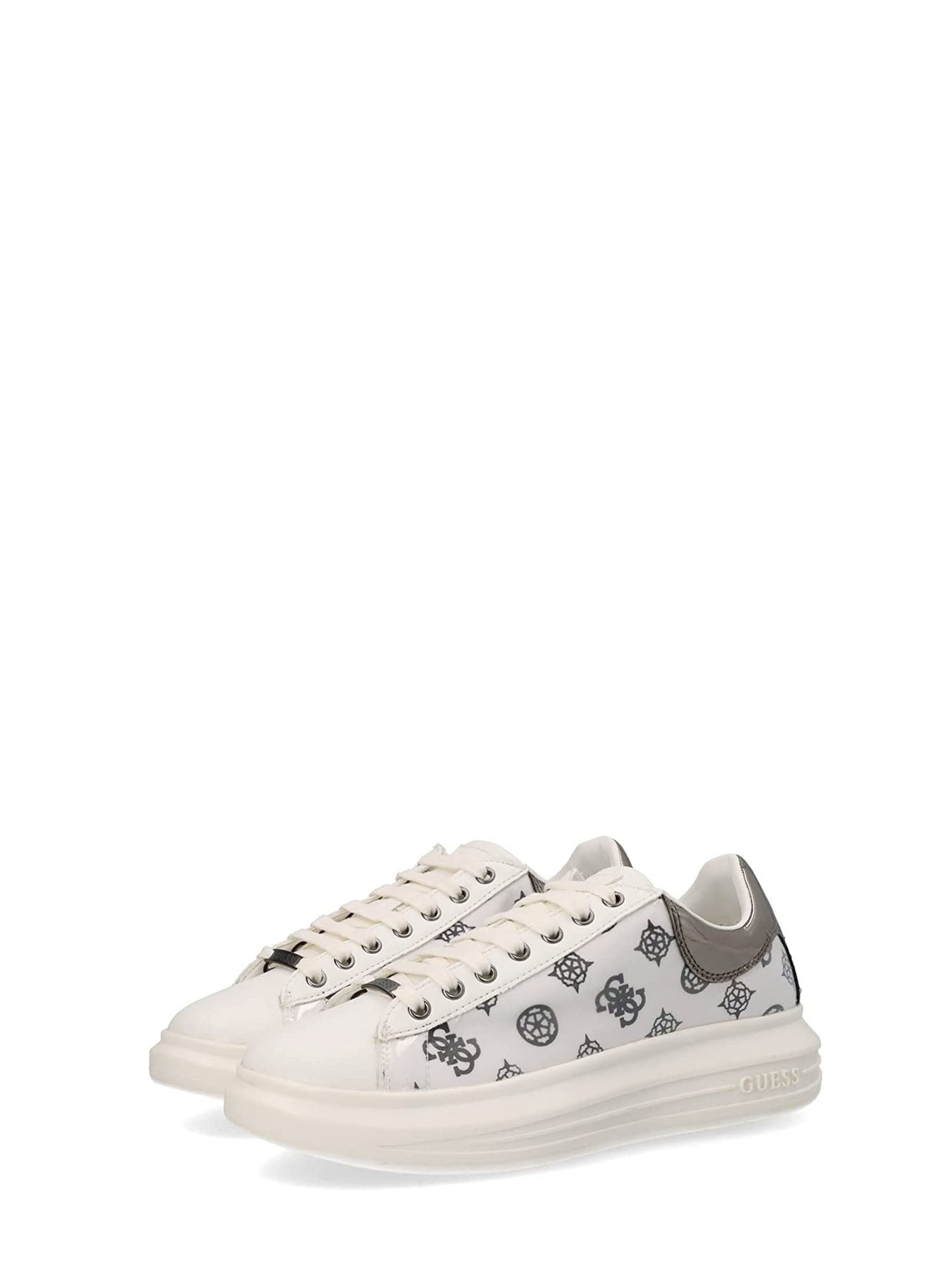 GUESS JEANS SNEAKERS VIBO BIANCO-ARGENTO