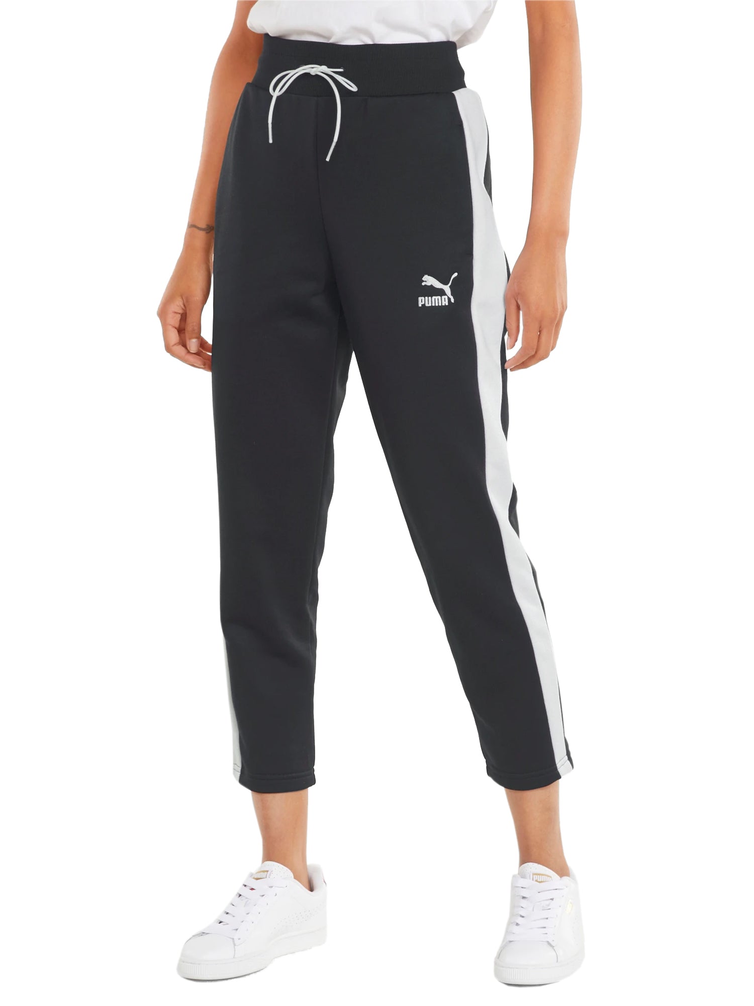 PUMA PANTALONI ICONIC CROPPED NERO - BIANCO