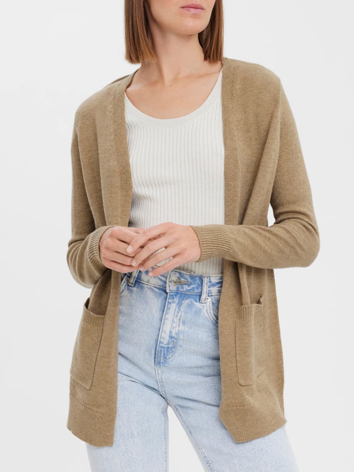 VERO MODA CARDIGAN LILLIE MARRONE