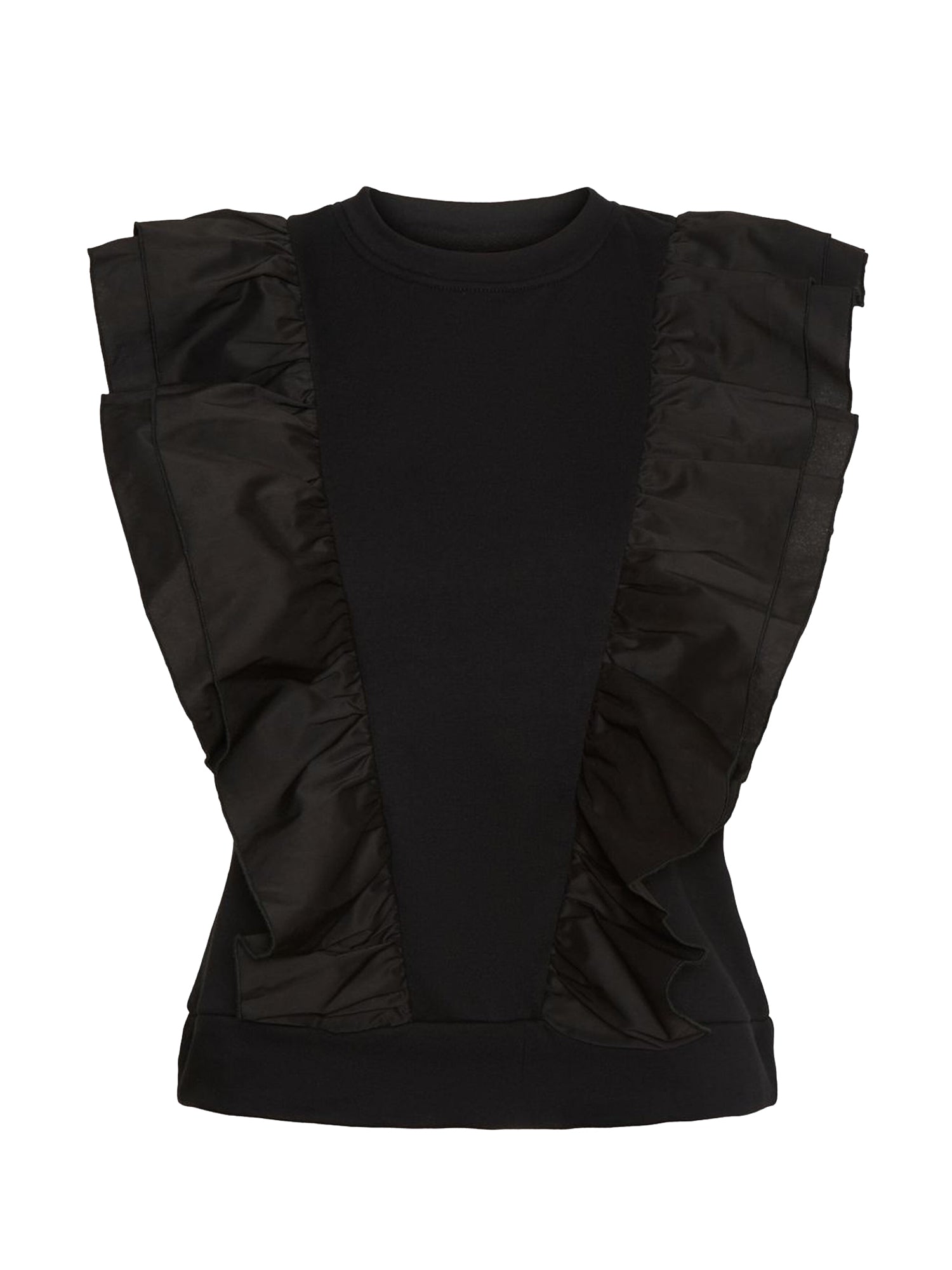 VERO MODA TOP SMANICATO CON RUCHES A STRATI NERO