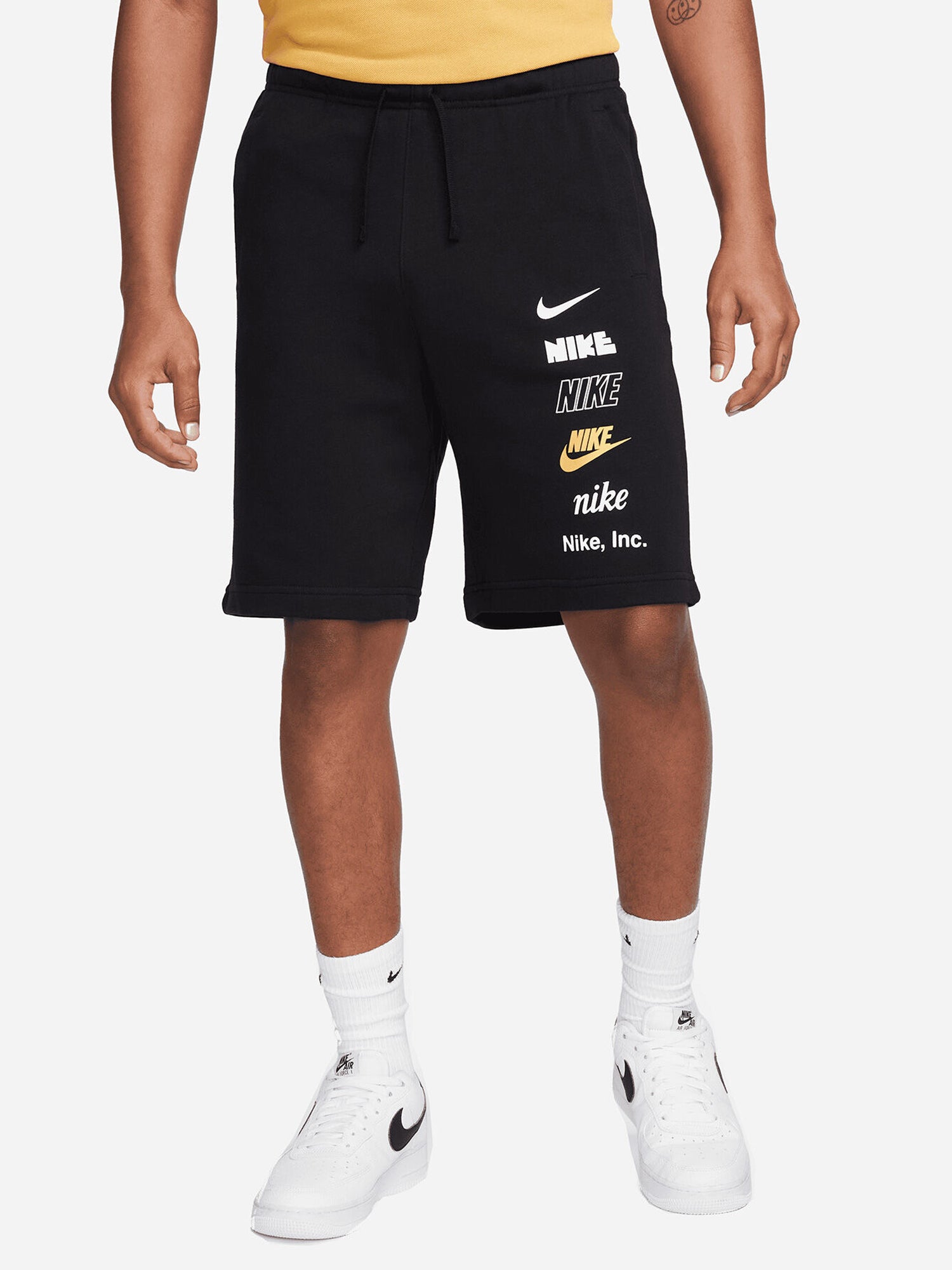 NIKE SHORTS SPORTIVI CLUB FT LOGHI M NERO