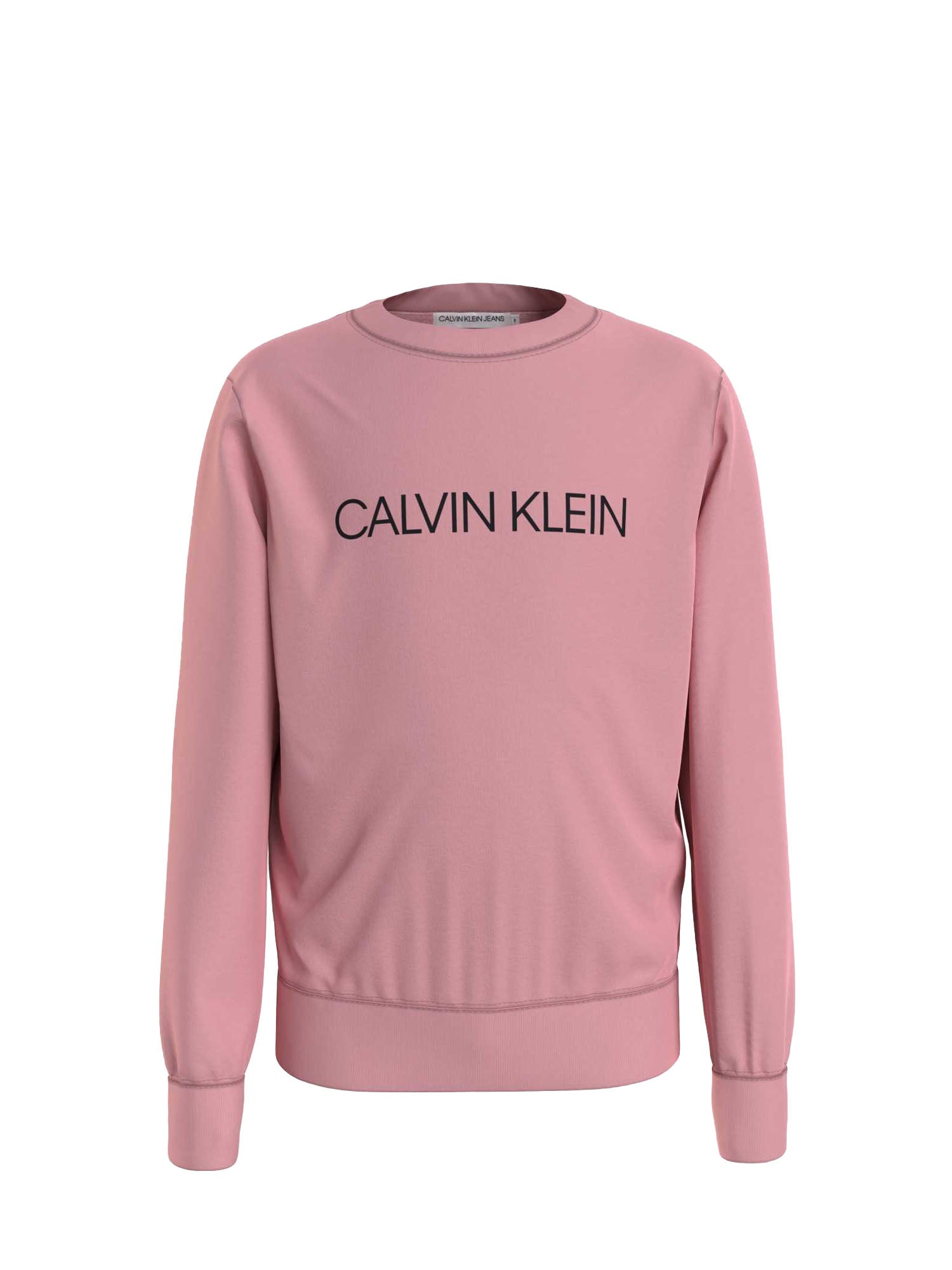 CALVIN KLEIN FELPA CON LOGO ROSA - NERO