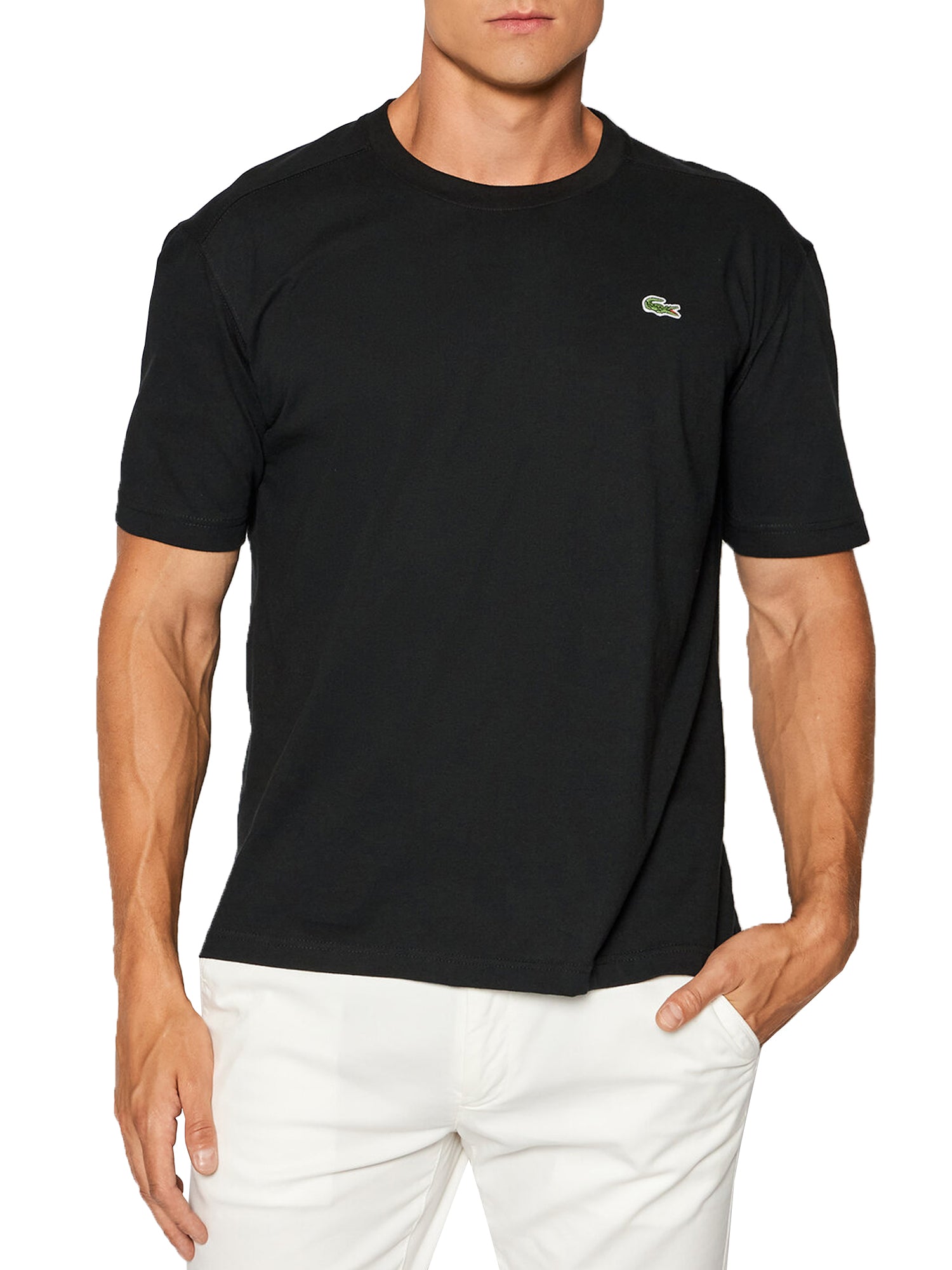 LACOSTE T-SHIRT TAGLIO REGOLARE NERO