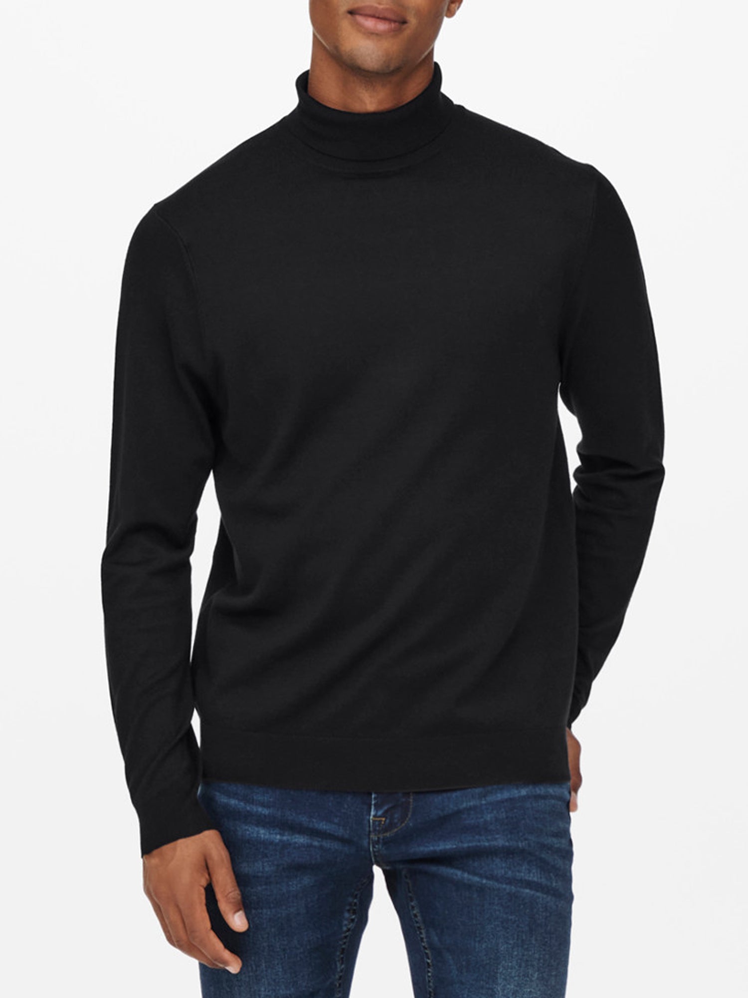 ONLY&SONS MAGLIA WYLER COLLO ALTO NERO