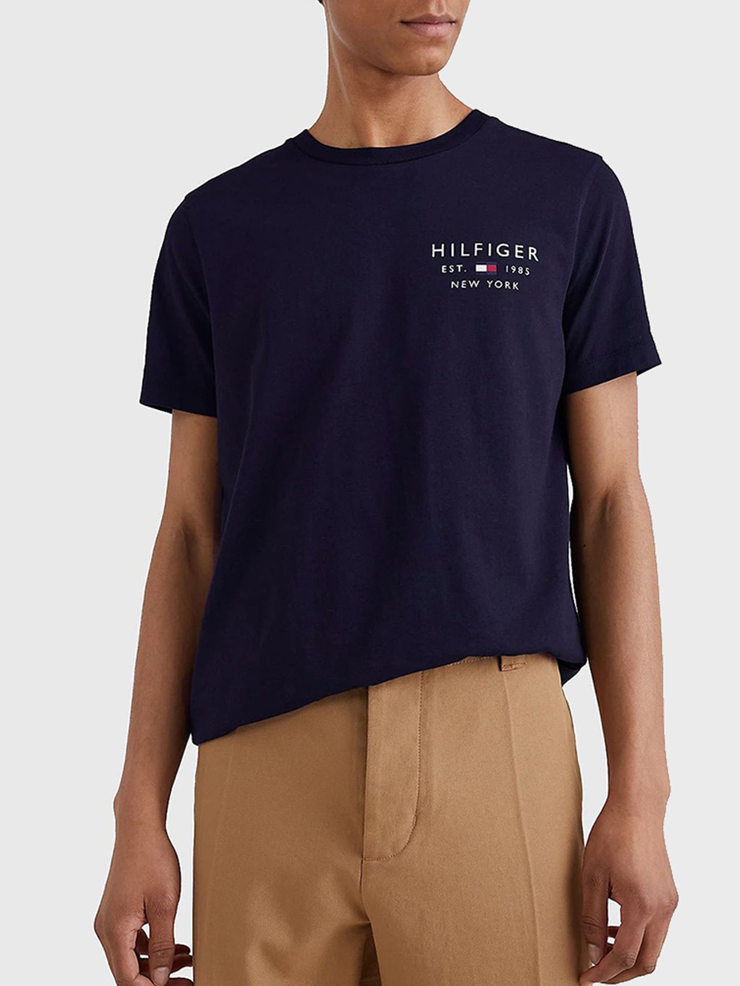 TOMMY HILFIGER T-SHIRT SLIM FIT CON LOGO BLU