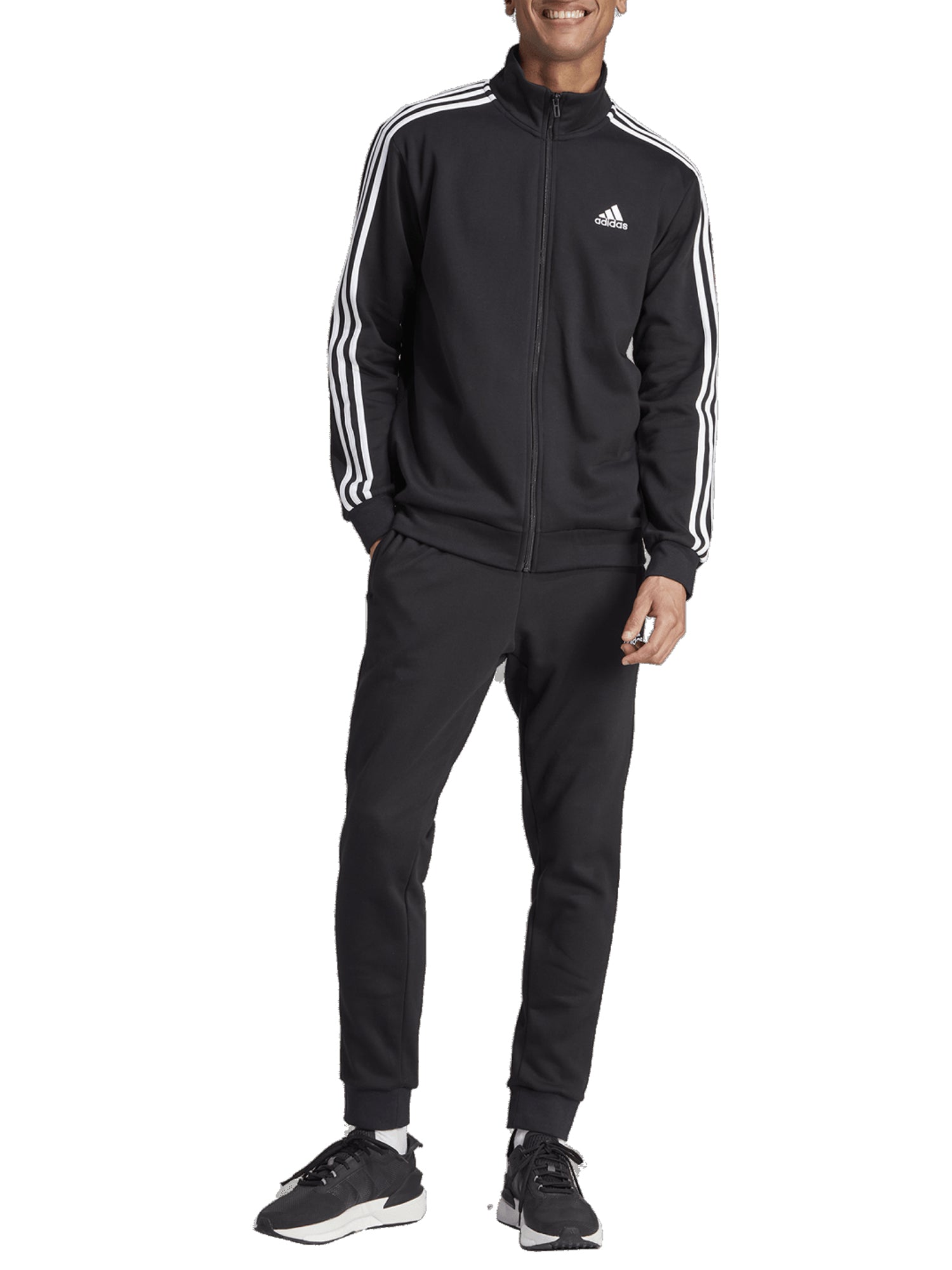 ADIDAS TUTA BASIC 3-STRIPES FLEECE NERO