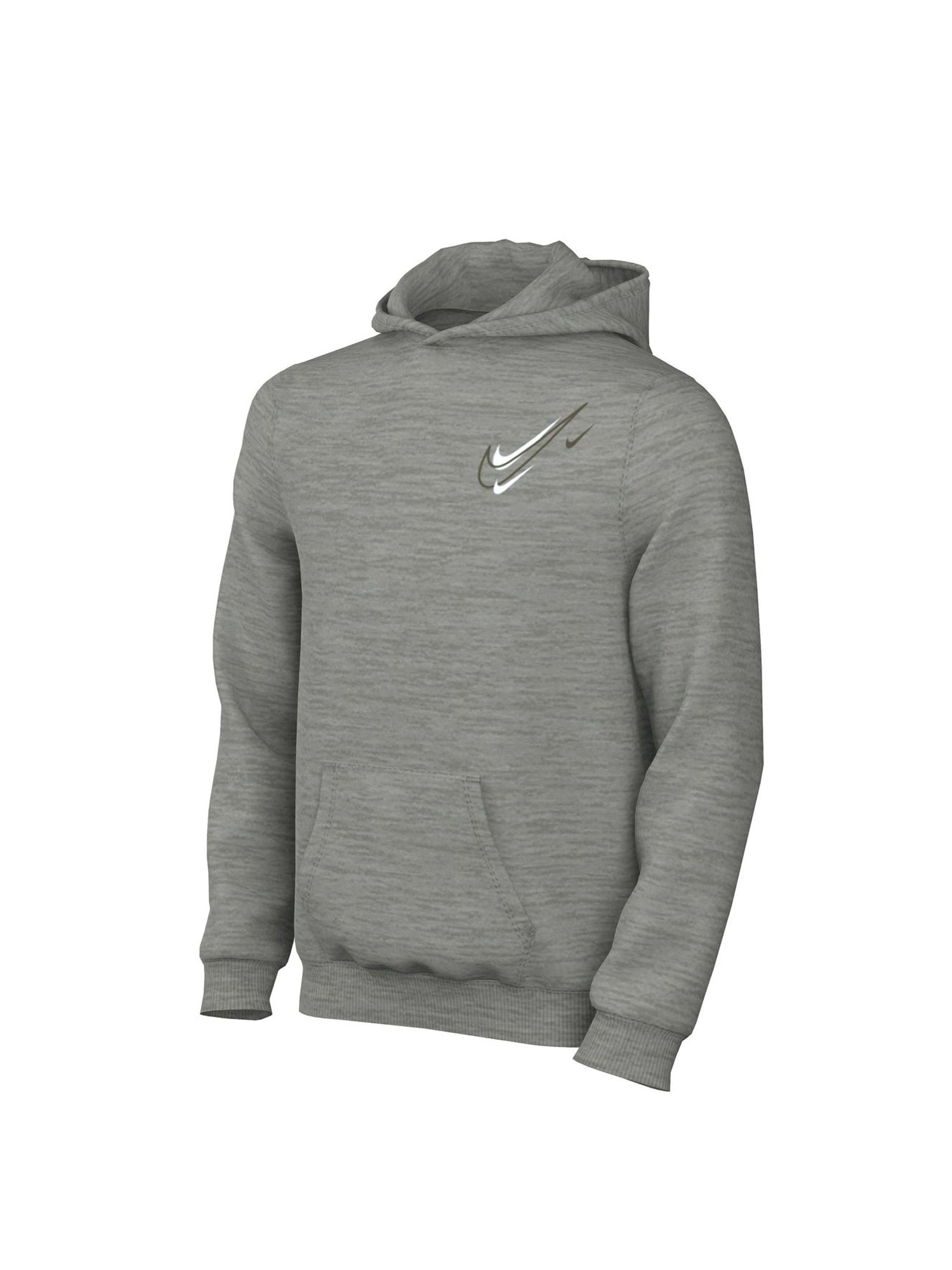 NIKE FELPA CON CAPPUCCIO JUNIOR FLEECE GRIGIO