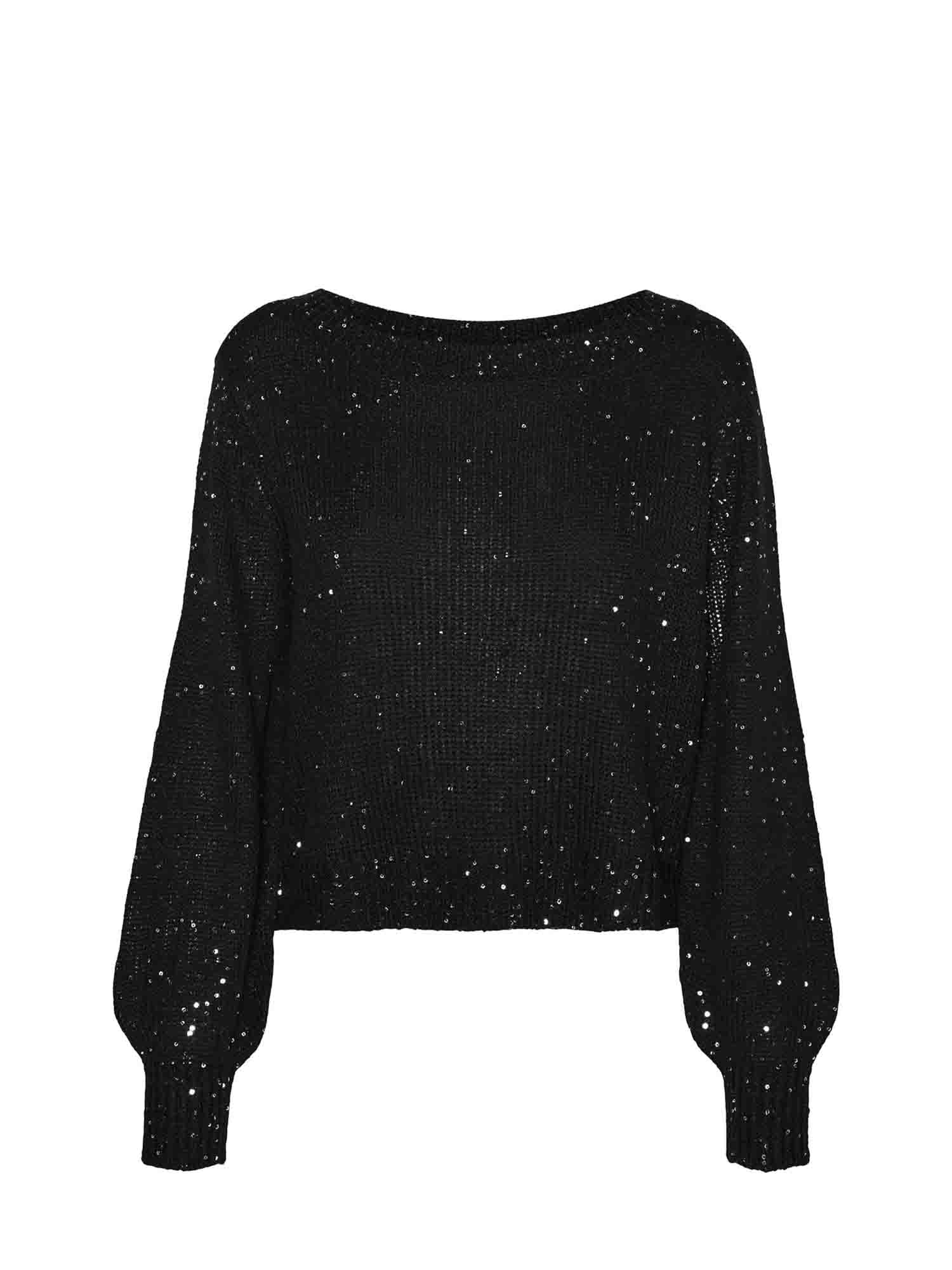 VERO MODA LEILANI MAGLIA CON PAILLETTES NERO