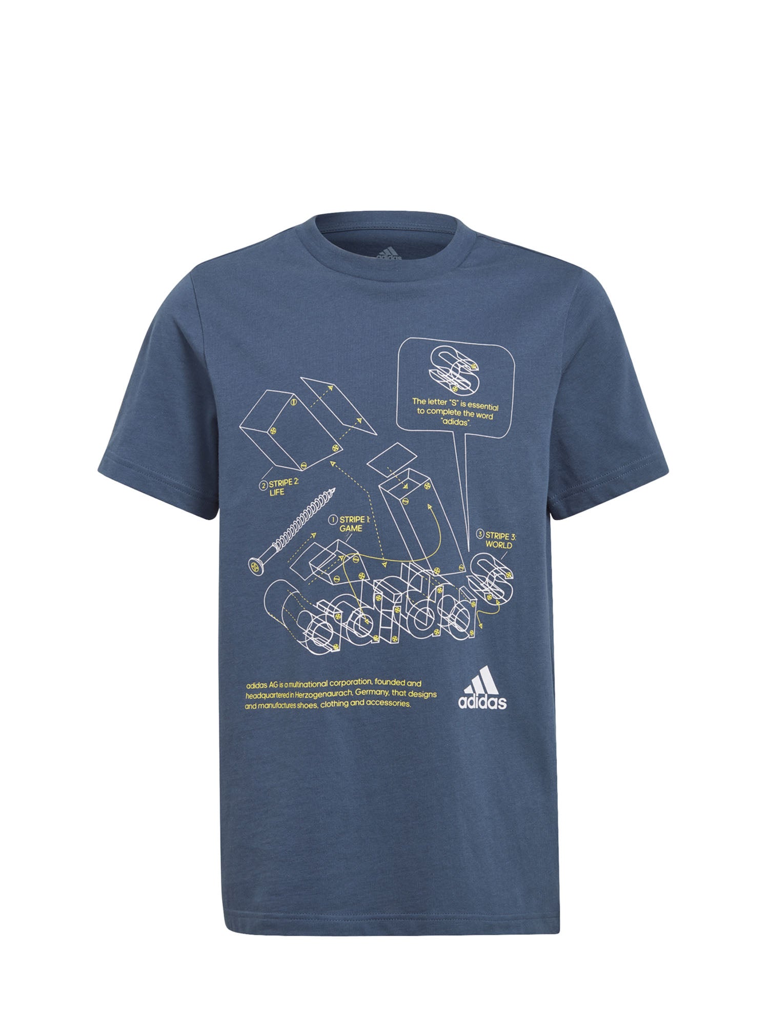 ADIDAS T-SHIRT CON GRAFICA TECH SPORTS BLU