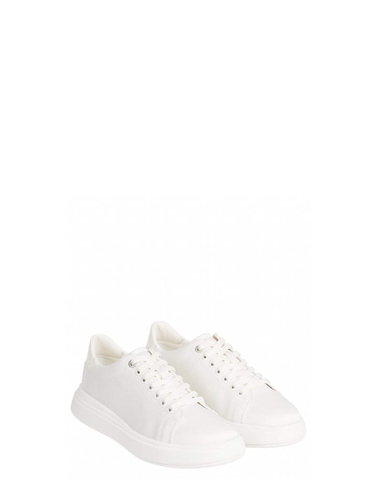 CALVIN KLEIN SHOES SNEAKERS RAISED CUPSOLE LACE BIANCO
